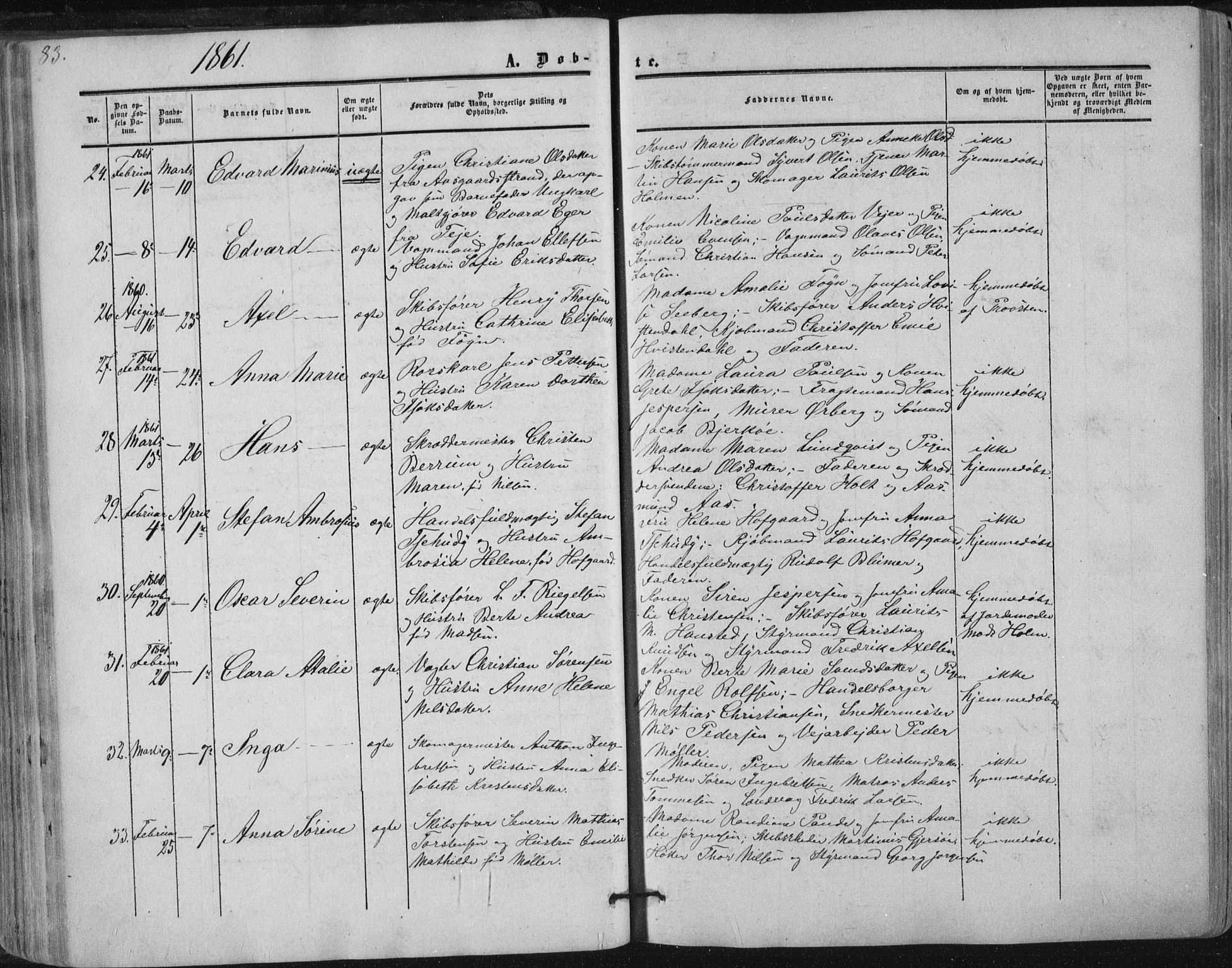 Tønsberg kirkebøker, AV/SAKO-A-330/F/Fa/L0008: Ministerialbok nr. I 8, 1855-1864, s. 83