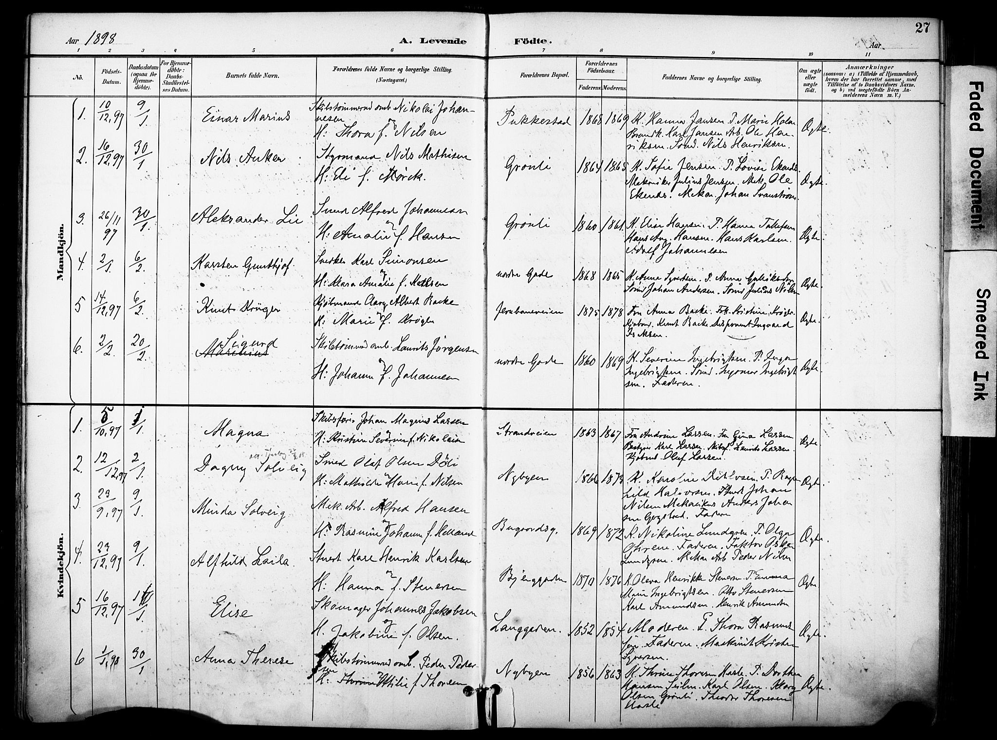 Sandefjord kirkebøker, AV/SAKO-A-315/F/Fa/L0004: Ministerialbok nr. 4, 1894-1905, s. 27