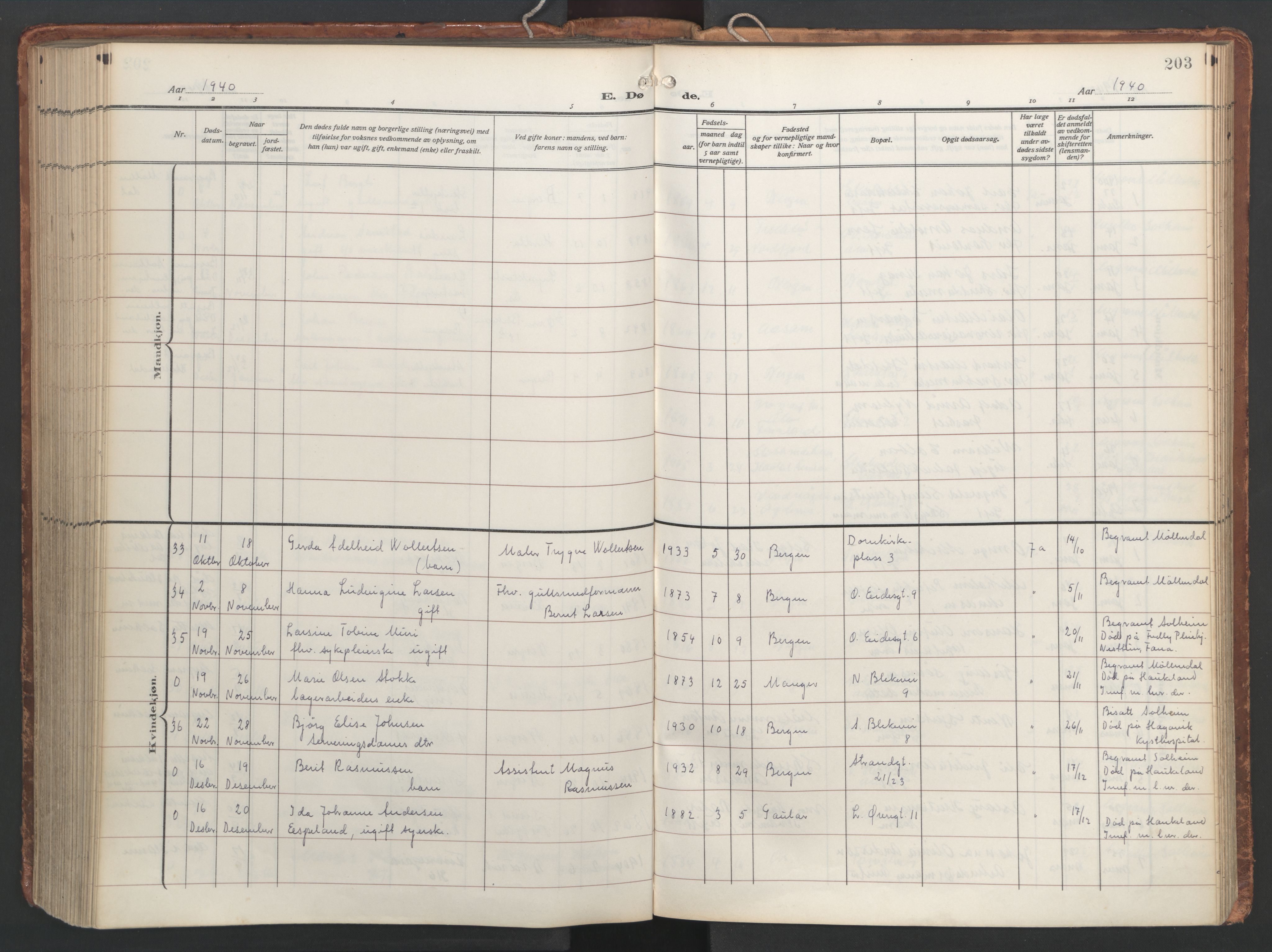 Korskirken sokneprestembete, AV/SAB-A-76101/H/Hab: Klokkerbok nr. E 5, 1910-1956, s. 202b-203a