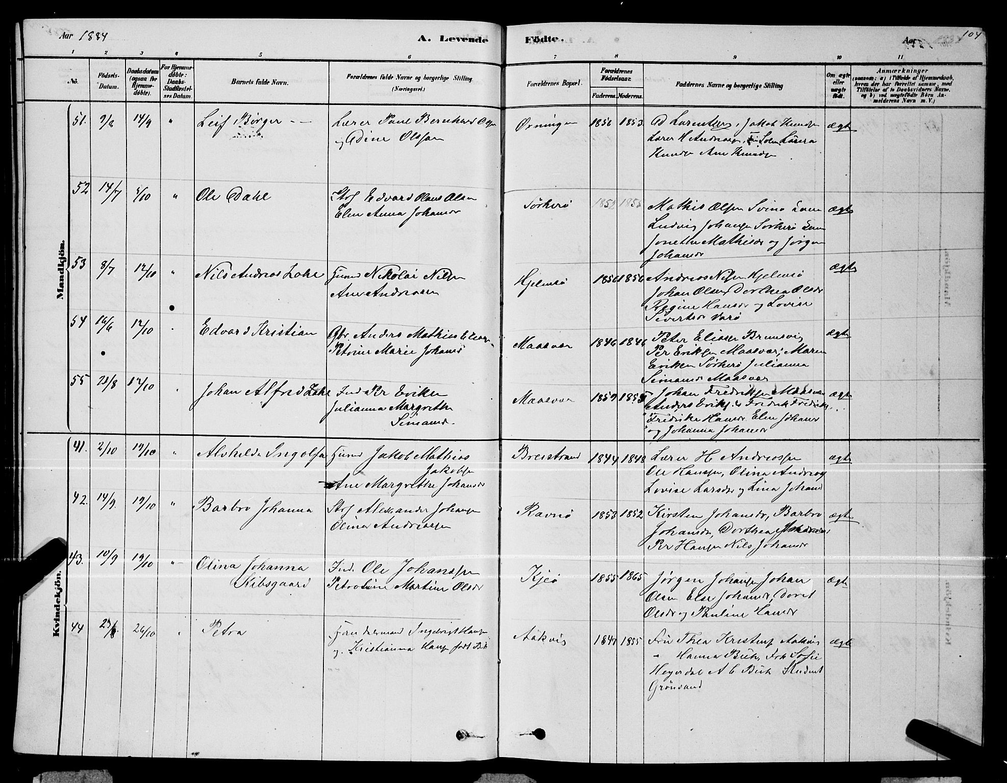 Ministerialprotokoller, klokkerbøker og fødselsregistre - Nordland, SAT/A-1459/834/L0513: Klokkerbok nr. 834C04, 1877-1892, s. 104