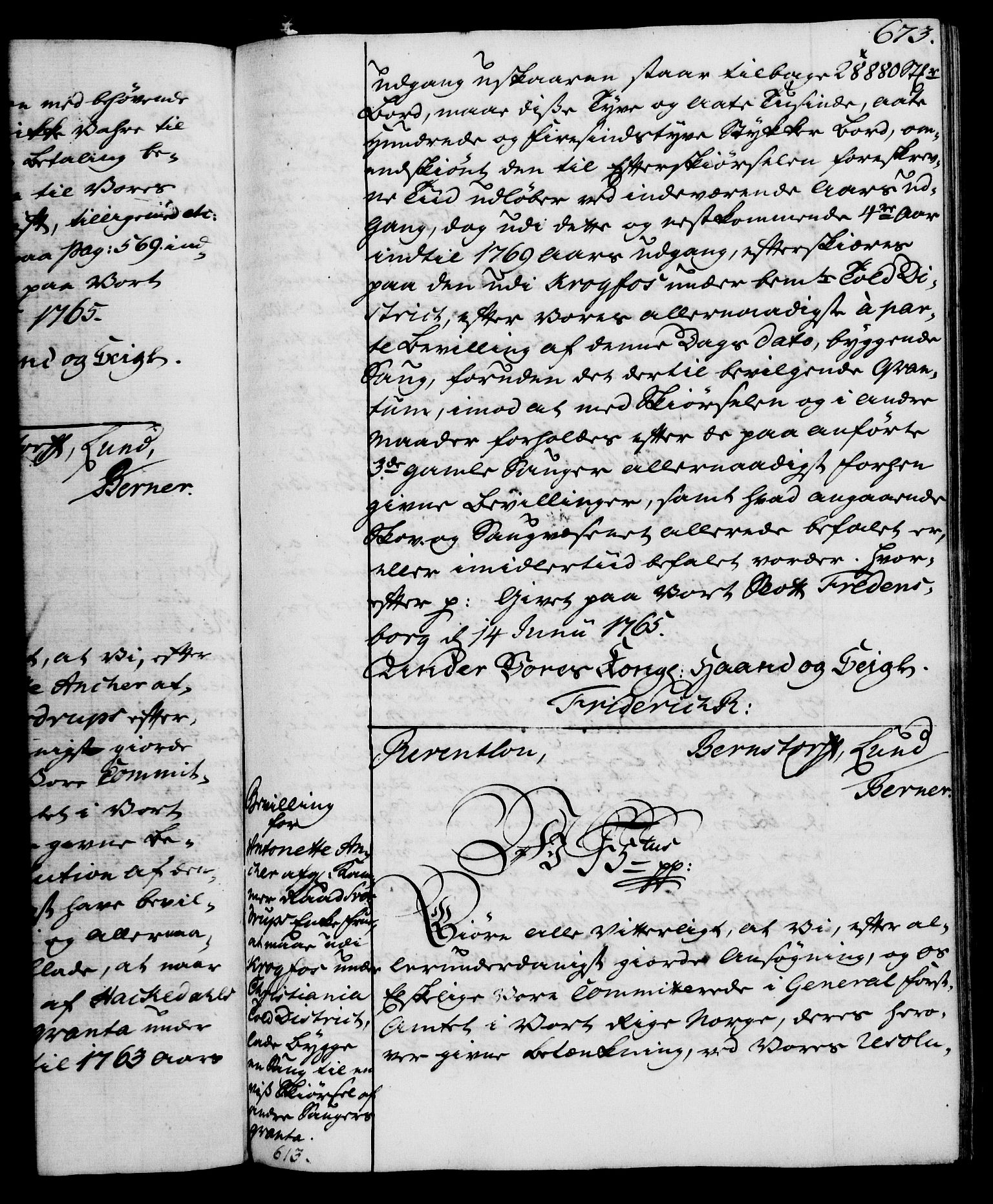 Rentekammeret, Kammerkanselliet, AV/RA-EA-3111/G/Gg/Gga/L0007: Norsk ekspedisjonsprotokoll med register (merket RK 53.7), 1759-1768, s. 673