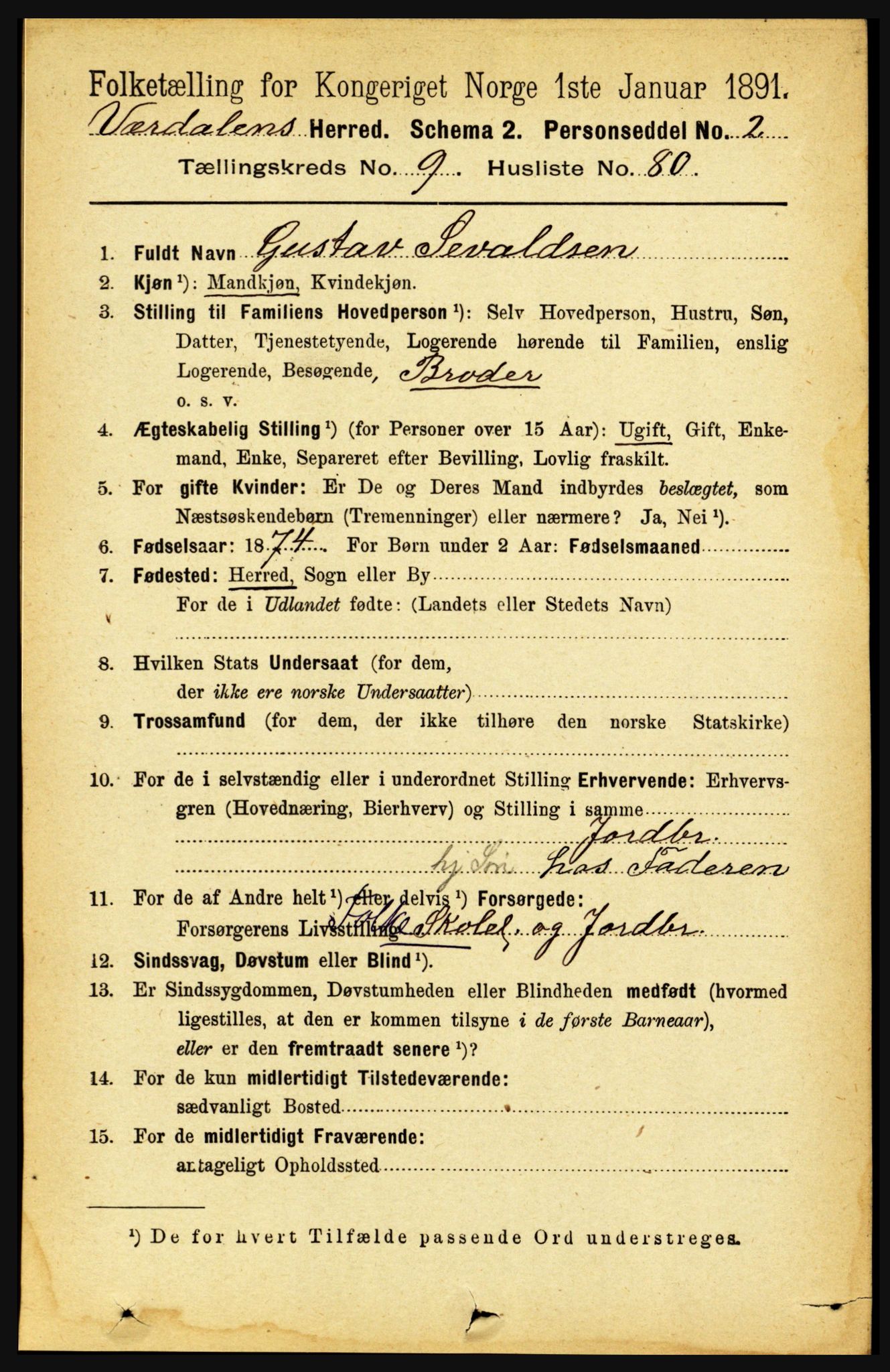 RA, Folketelling 1891 for 1721 Verdal herred, 1891, s. 5514