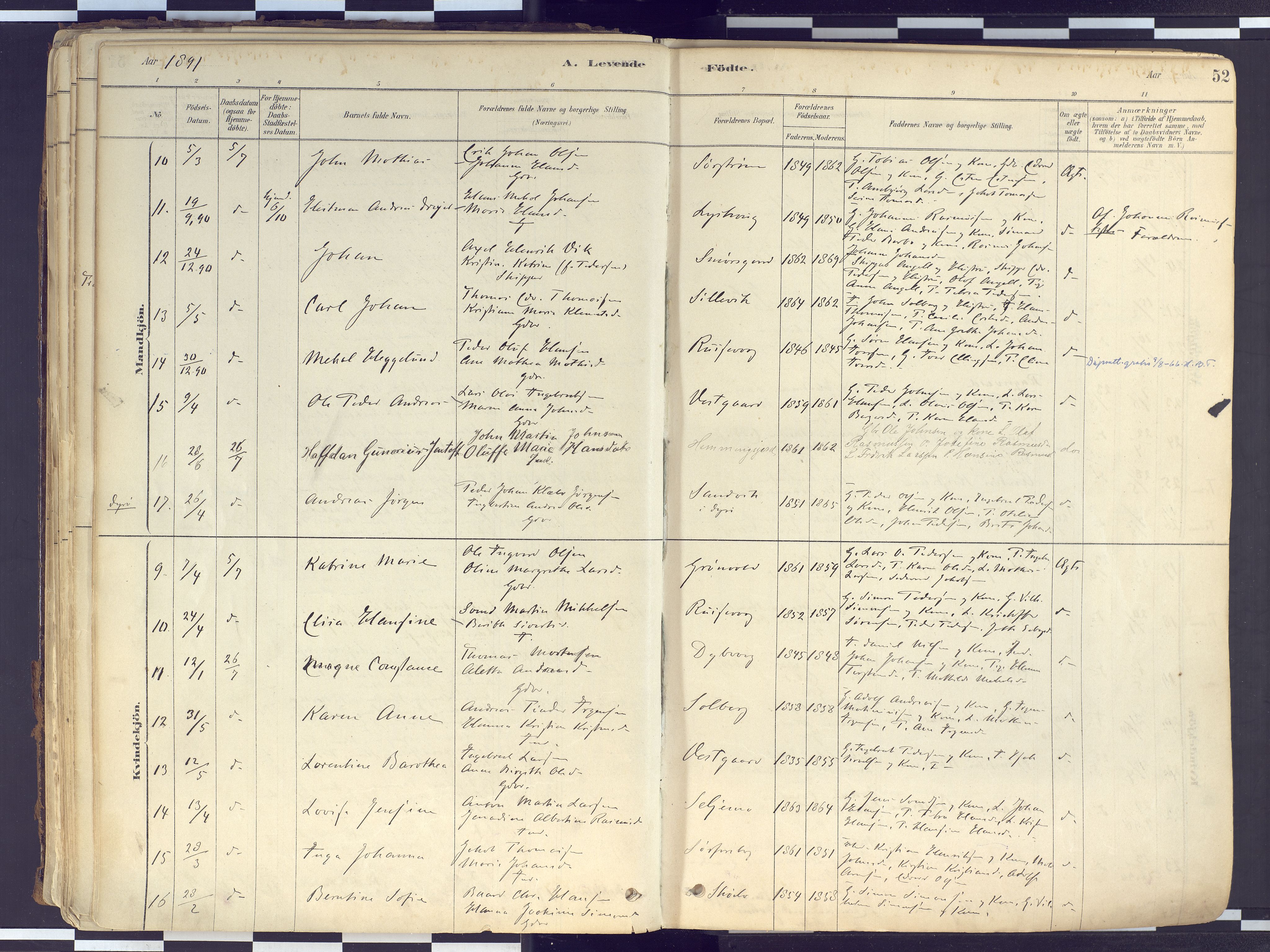 Tranøy sokneprestkontor, AV/SATØ-S-1313/I/Ia/Iaa/L0010kirke: Ministerialbok nr. 10, 1878-1904, s. 52