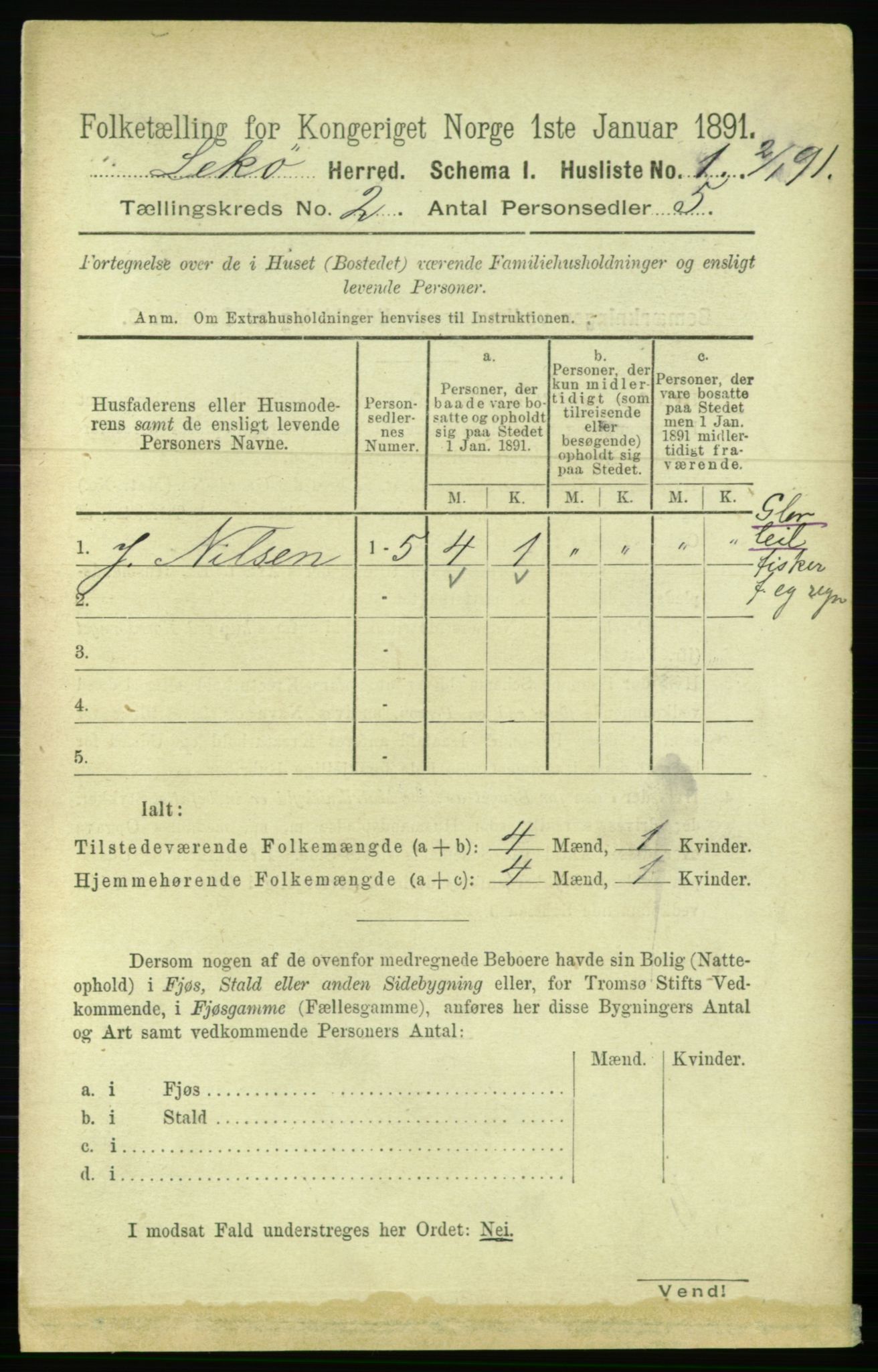 RA, Folketelling 1891 for 1755 Leka herred, 1891, s. 907