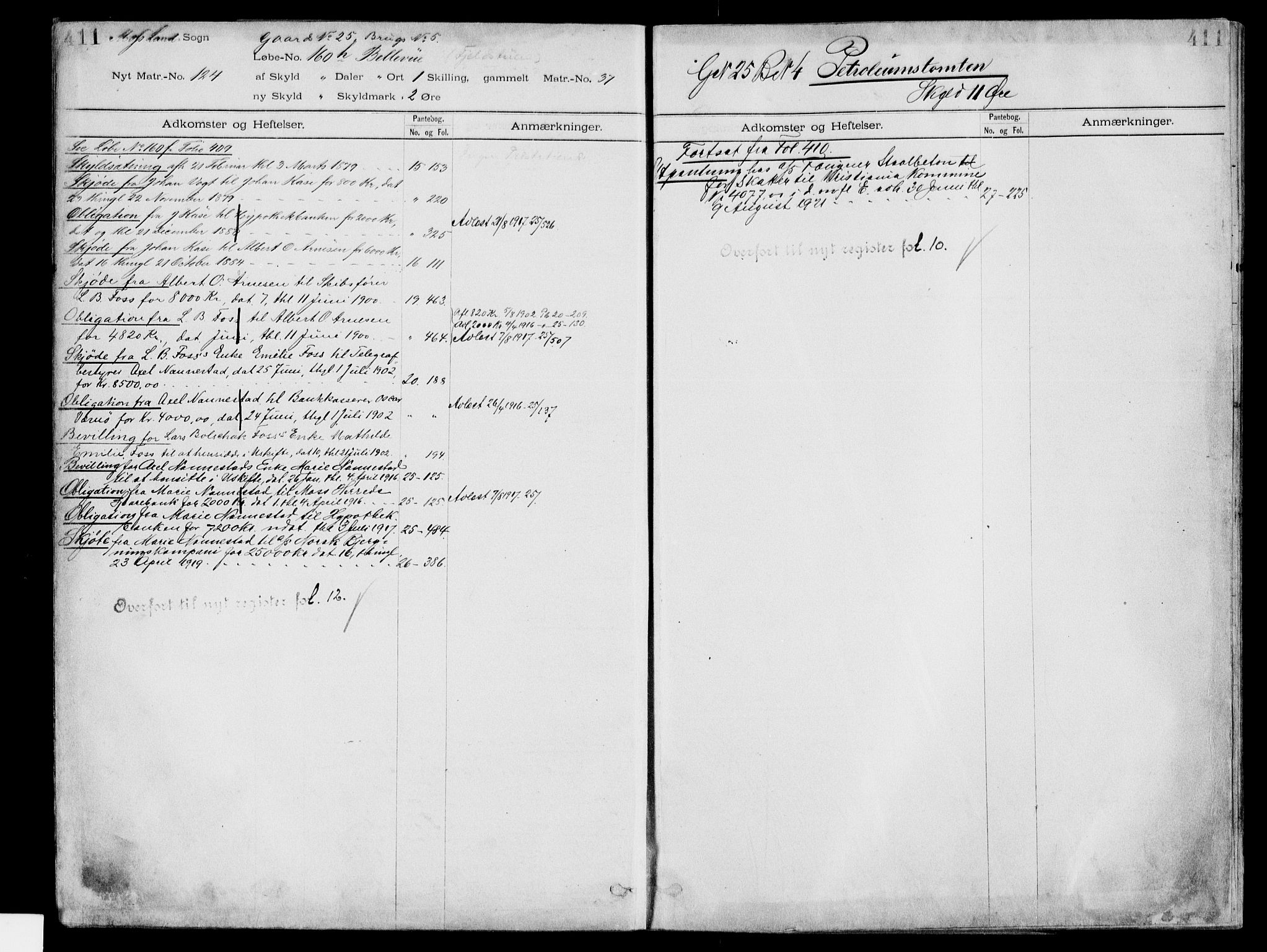 Moss sorenskriveri, SAO/A-10168: Panteregister nr. IV 3b, 1769-1926, s. 411