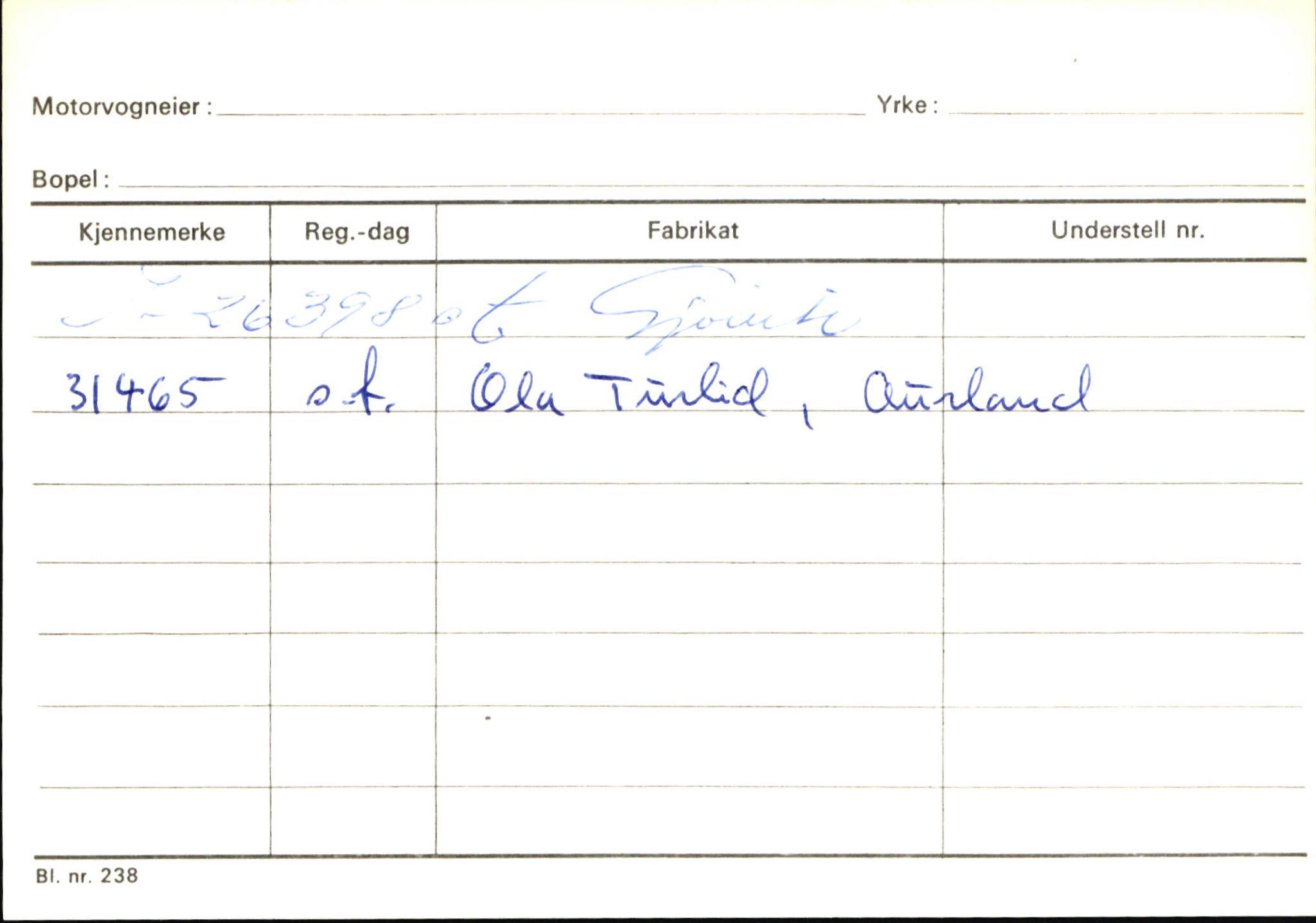 Statens vegvesen, Sogn og Fjordane vegkontor, AV/SAB-A-5301/4/F/L0146: Registerkort Årdal R-Å samt diverse kort, 1945-1975, s. 1409