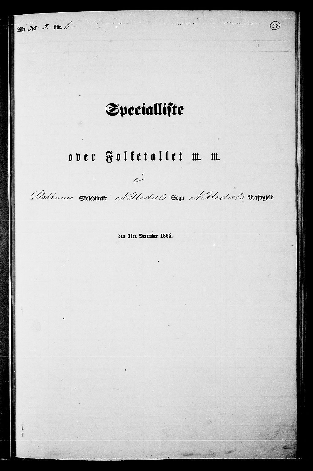 RA, Folketelling 1865 for 0233P Nittedal prestegjeld, 1865, s. 50