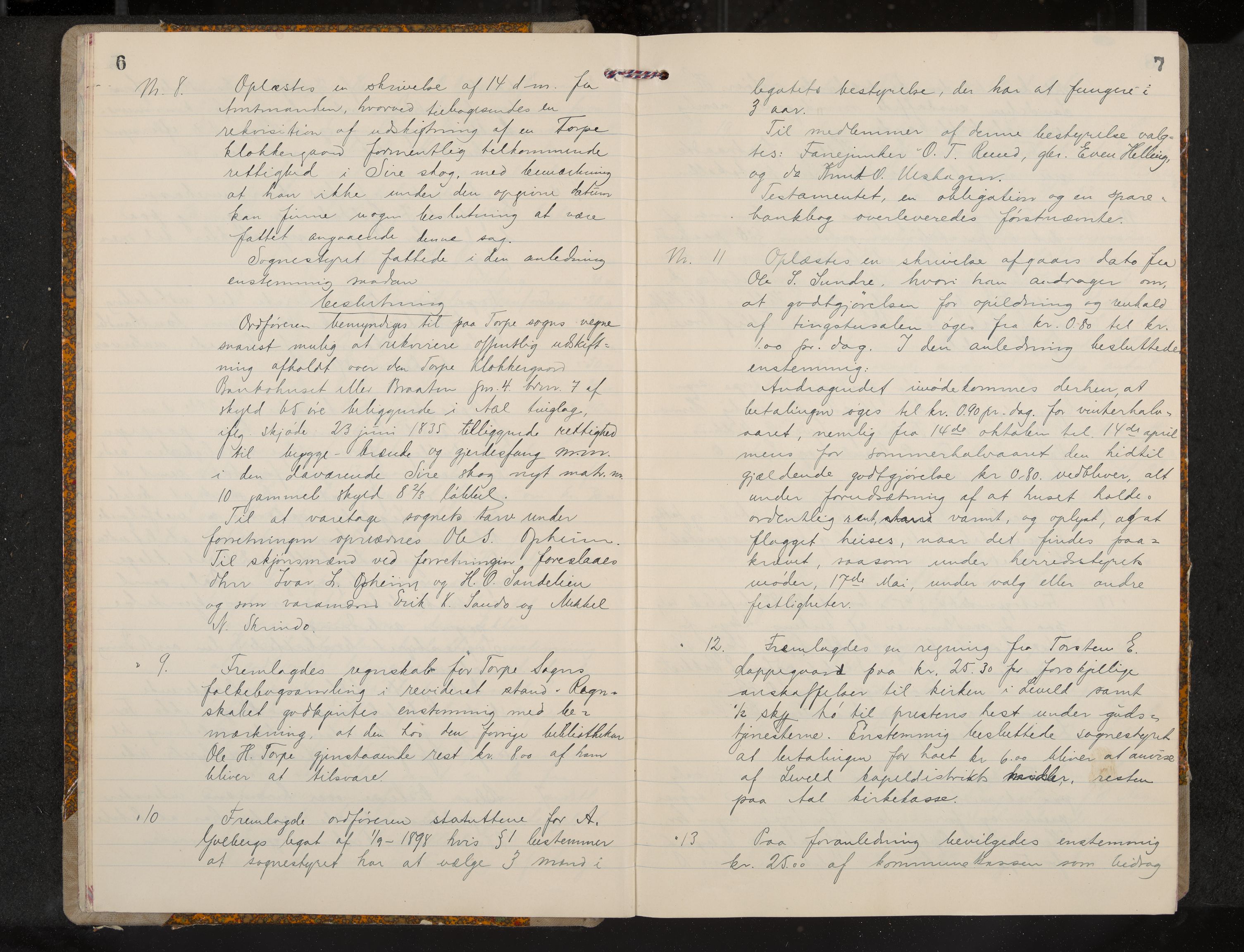 Ål formannskap og sentraladministrasjon, IKAK/0619021/A/Aa/L0005: Utskrift av møtebok, 1902-1910, s. 6-7