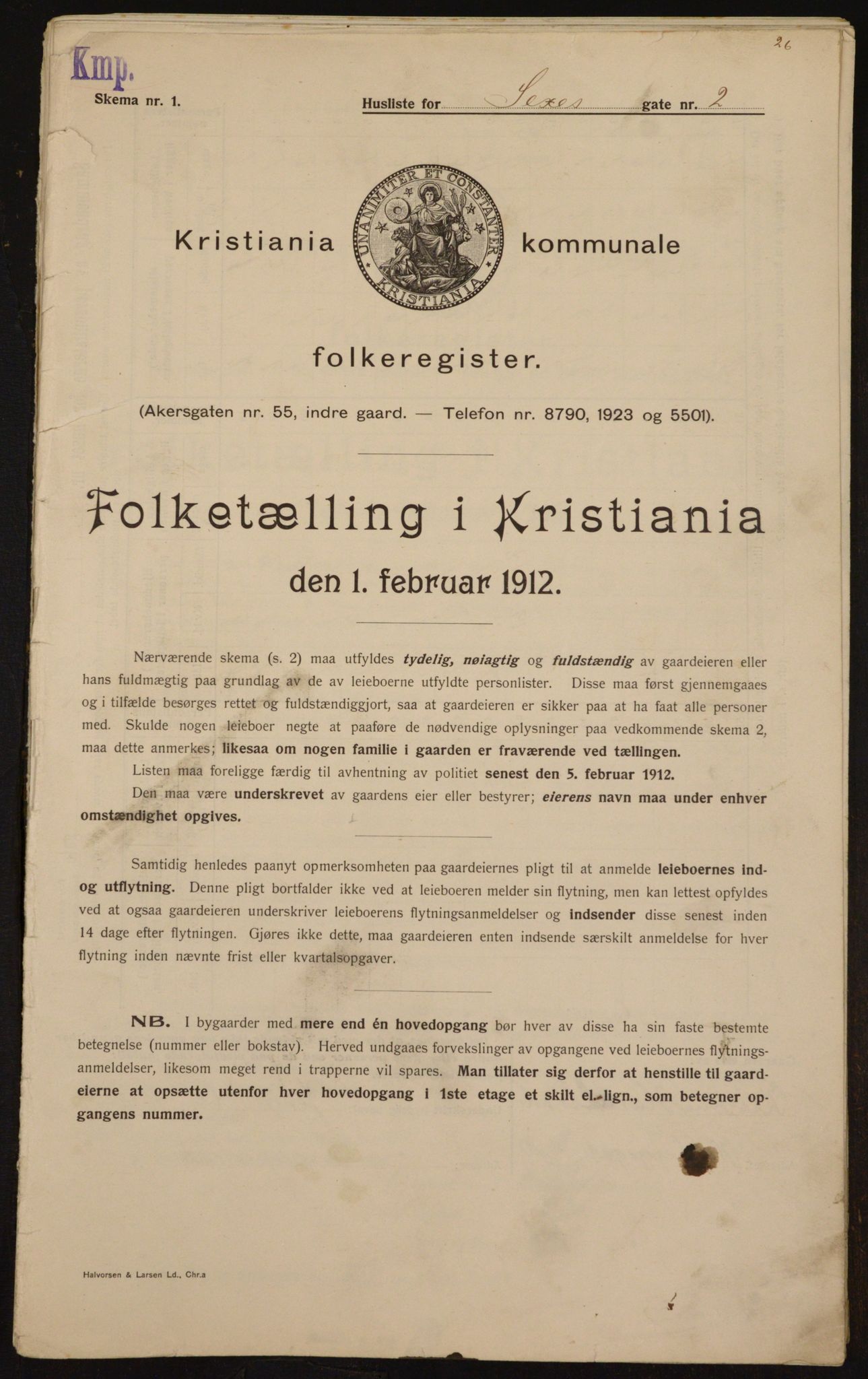 OBA, Kommunal folketelling 1.2.1912 for Kristiania, 1912, s. 94841