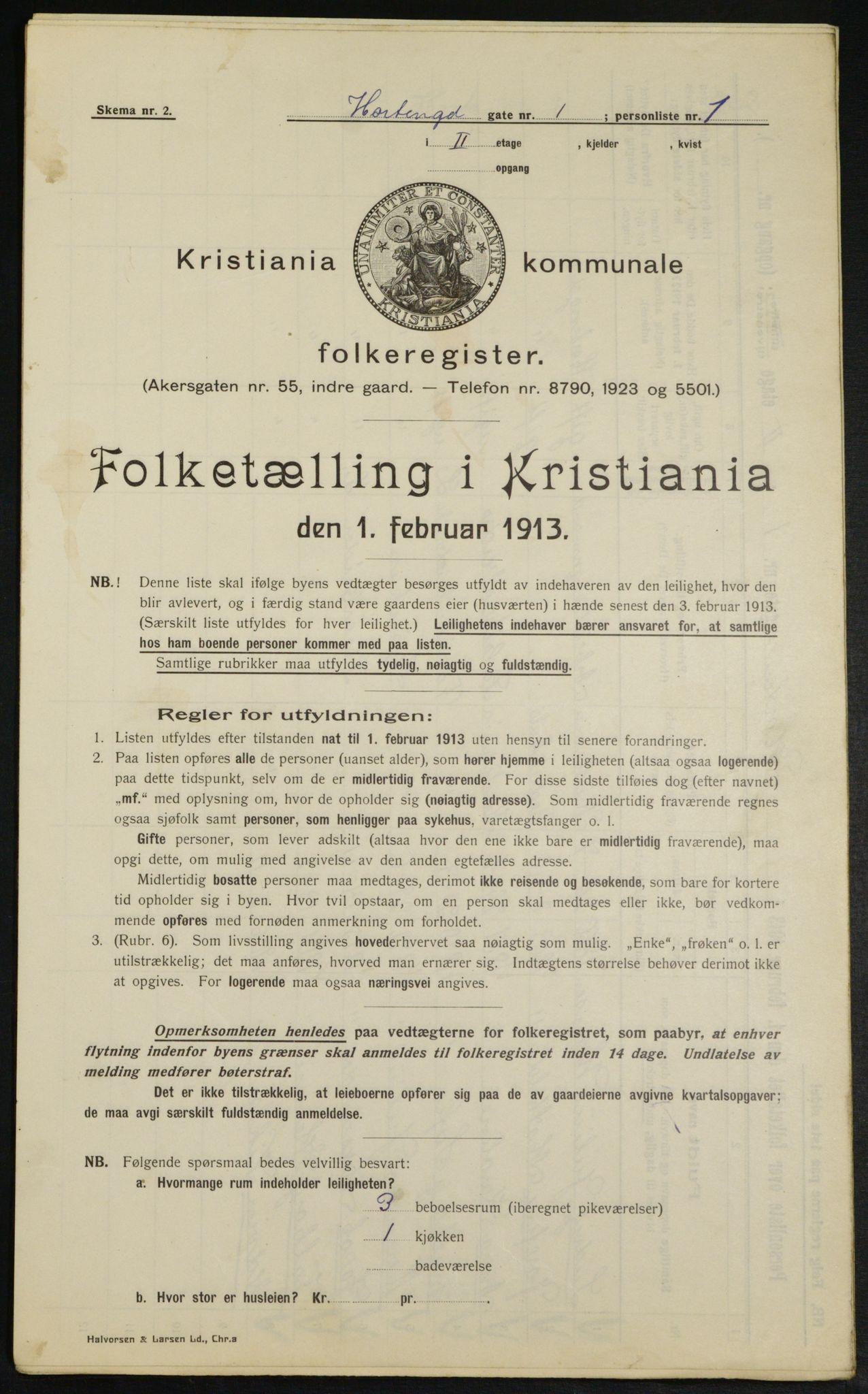 OBA, Kommunal folketelling 1.2.1913 for Kristiania, 1913, s. 41205