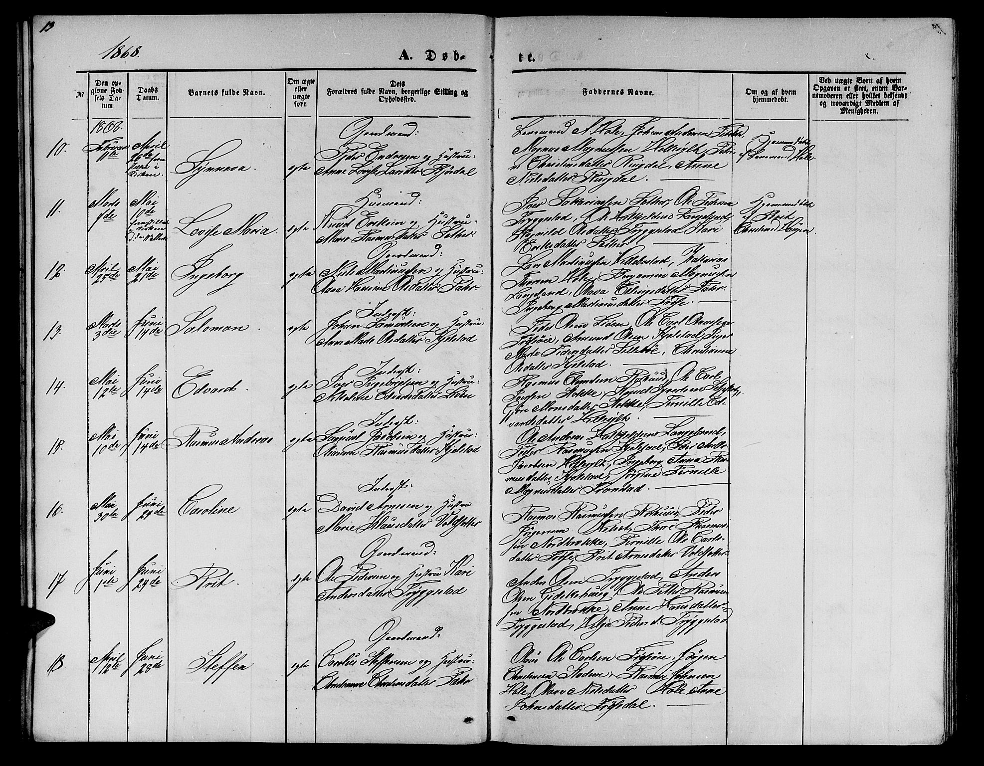Ministerialprotokoller, klokkerbøker og fødselsregistre - Møre og Romsdal, AV/SAT-A-1454/517/L0229: Klokkerbok nr. 517C02, 1864-1879, s. 13