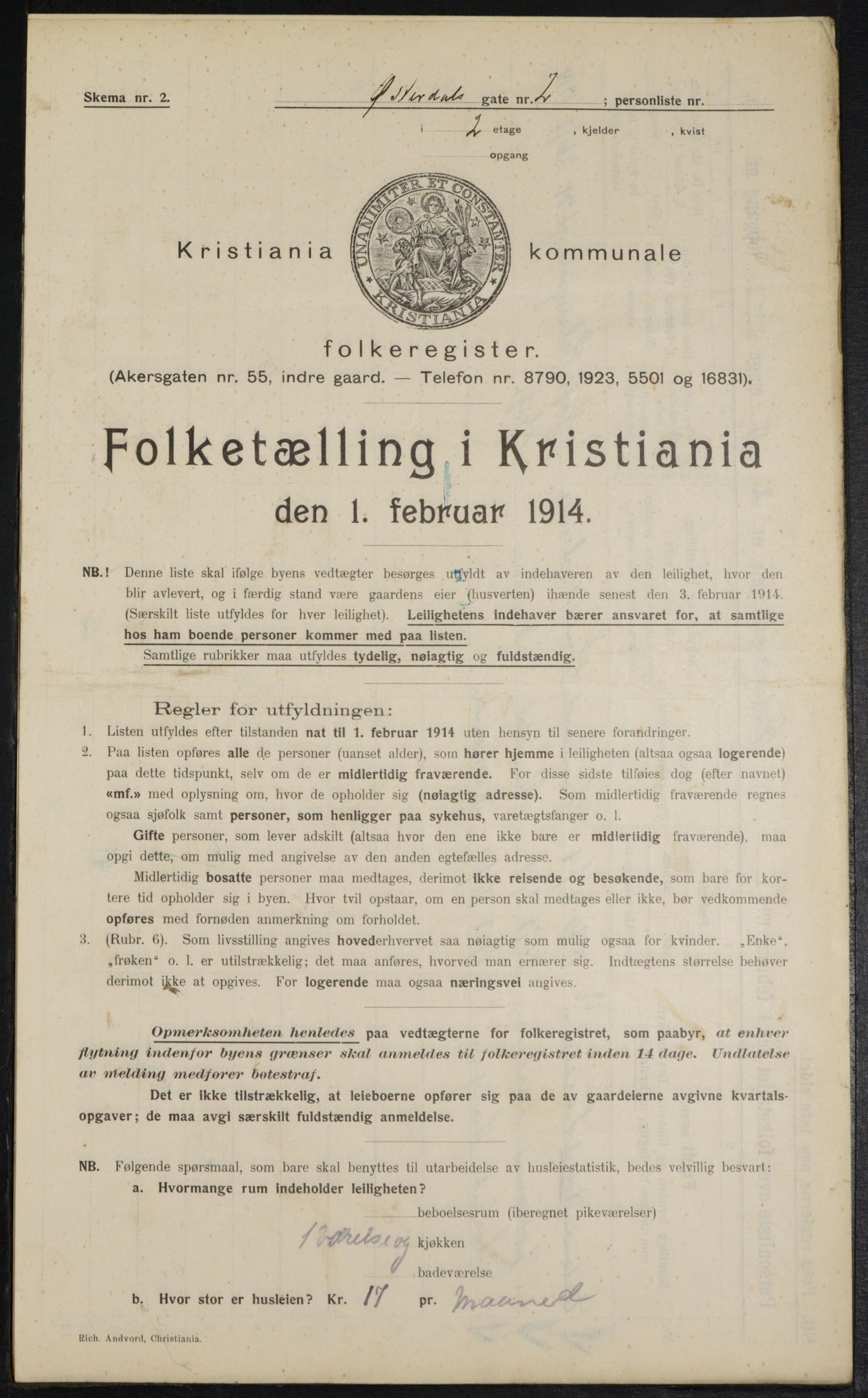 OBA, Kommunal folketelling 1.2.1914 for Kristiania, 1914, s. 129929