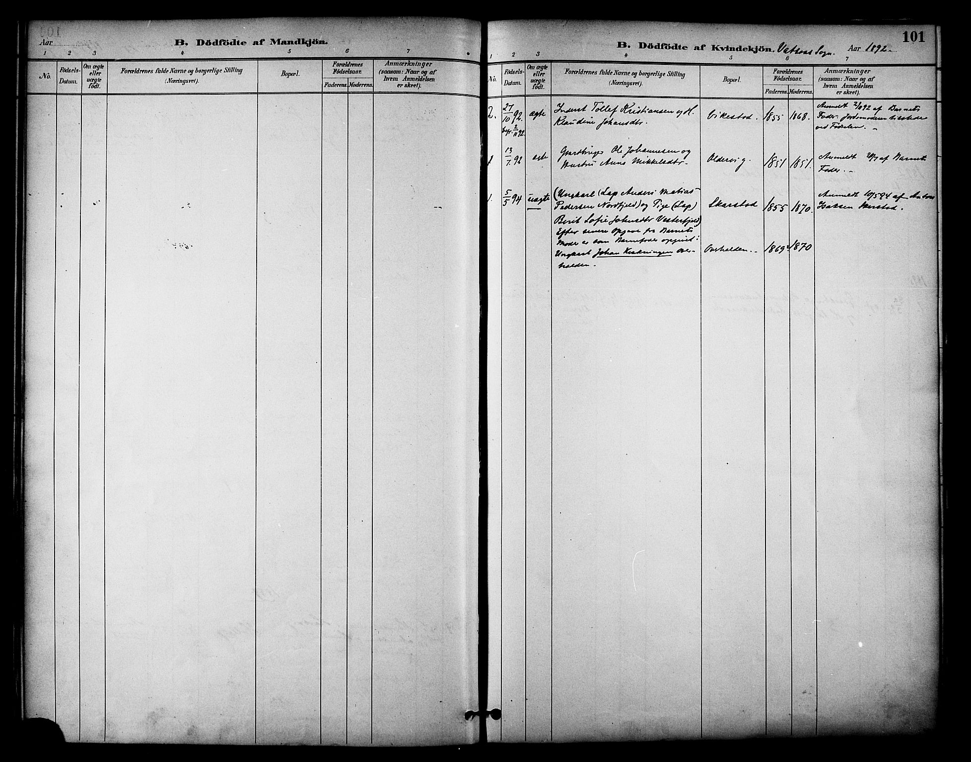 Ministerialprotokoller, klokkerbøker og fødselsregistre - Nordland, AV/SAT-A-1459/810/L0150: Ministerialbok nr. 810A10 /1, 1884-1895, s. 101