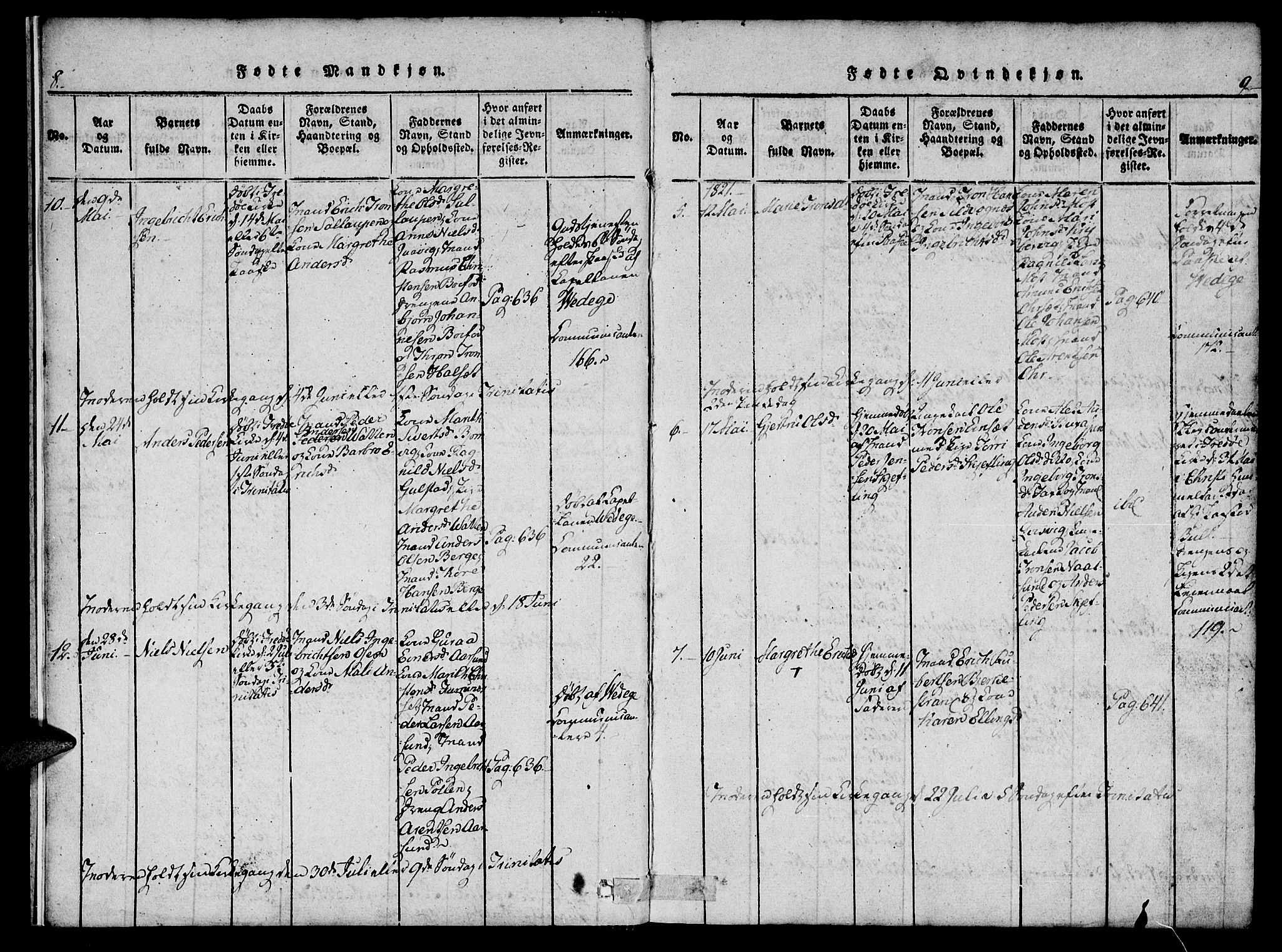 Ministerialprotokoller, klokkerbøker og fødselsregistre - Møre og Romsdal, AV/SAT-A-1454/573/L0873: Klokkerbok nr. 573C01, 1819-1834, s. 8-9