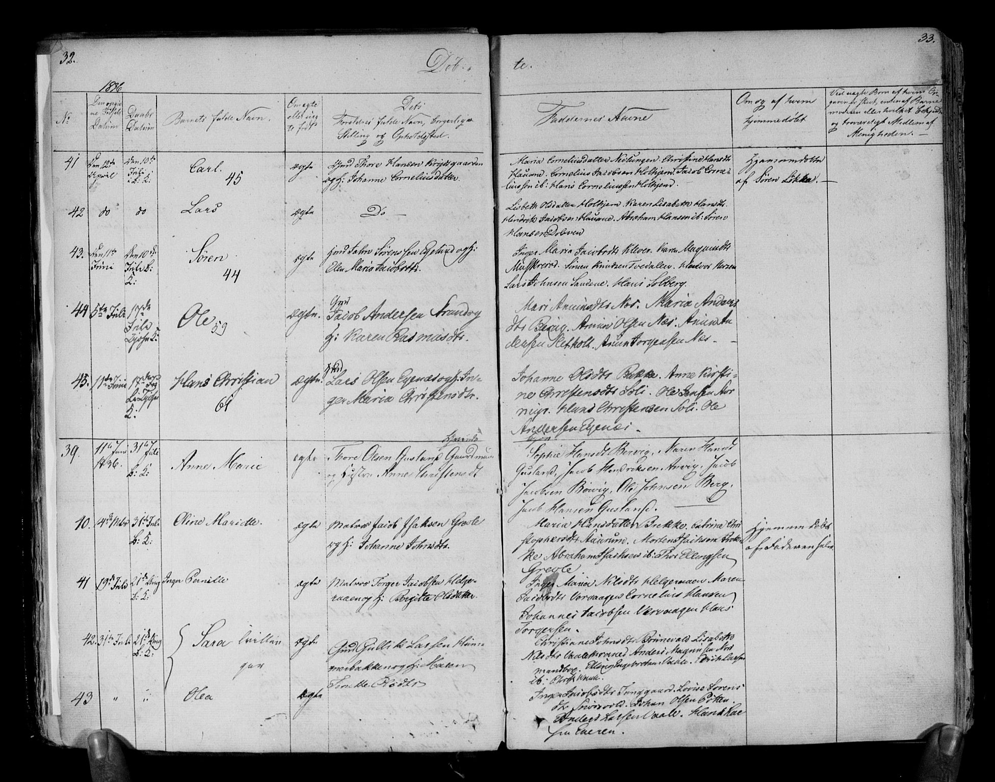 Brunlanes kirkebøker, SAKO/A-342/F/Fa/L0003: Ministerialbok nr. I 3, 1834-1845, s. 32-33