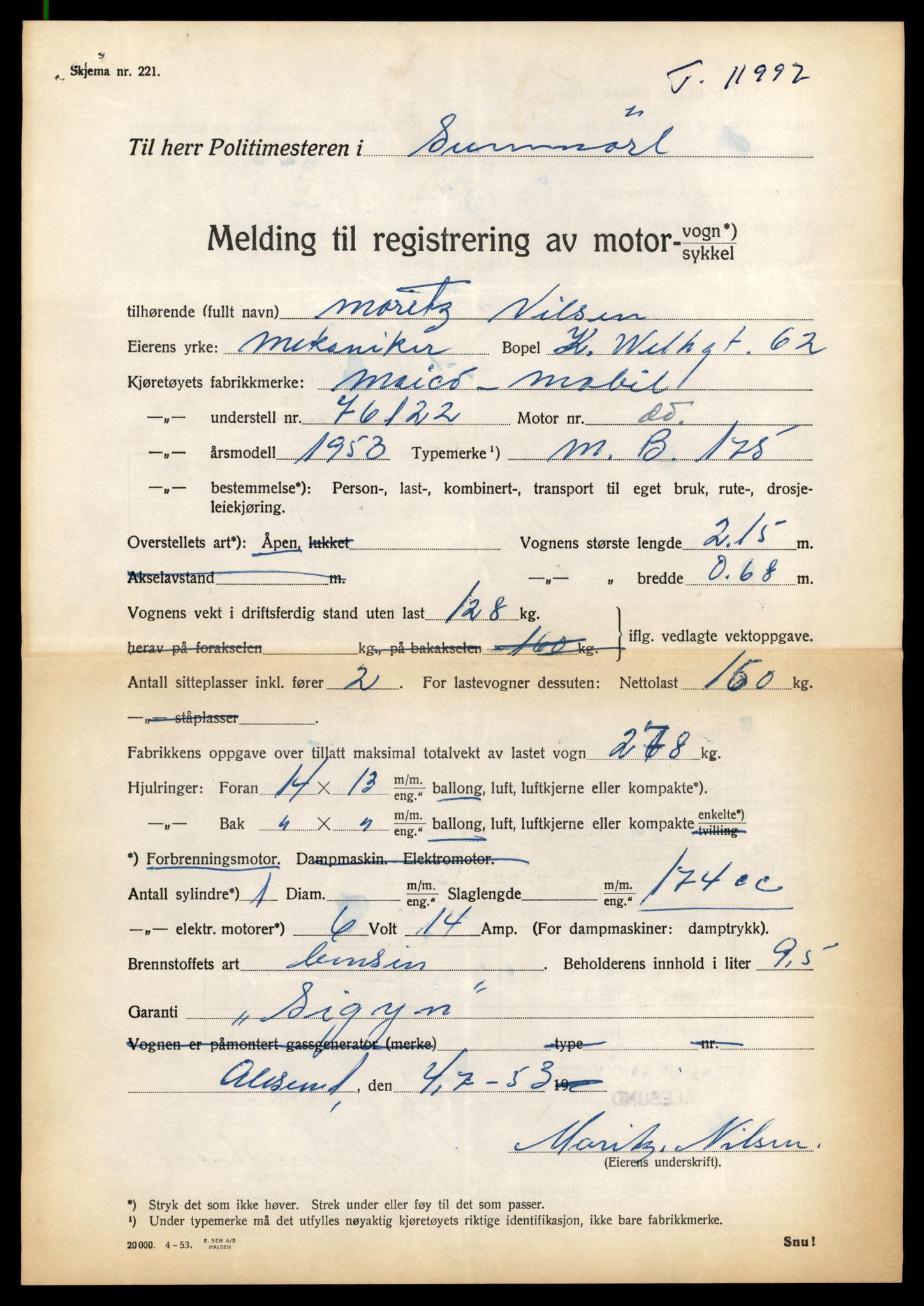 Møre og Romsdal vegkontor - Ålesund trafikkstasjon, AV/SAT-A-4099/F/Fe/L0031: Registreringskort for kjøretøy T 11800 - T 11996, 1927-1998, s. 3292