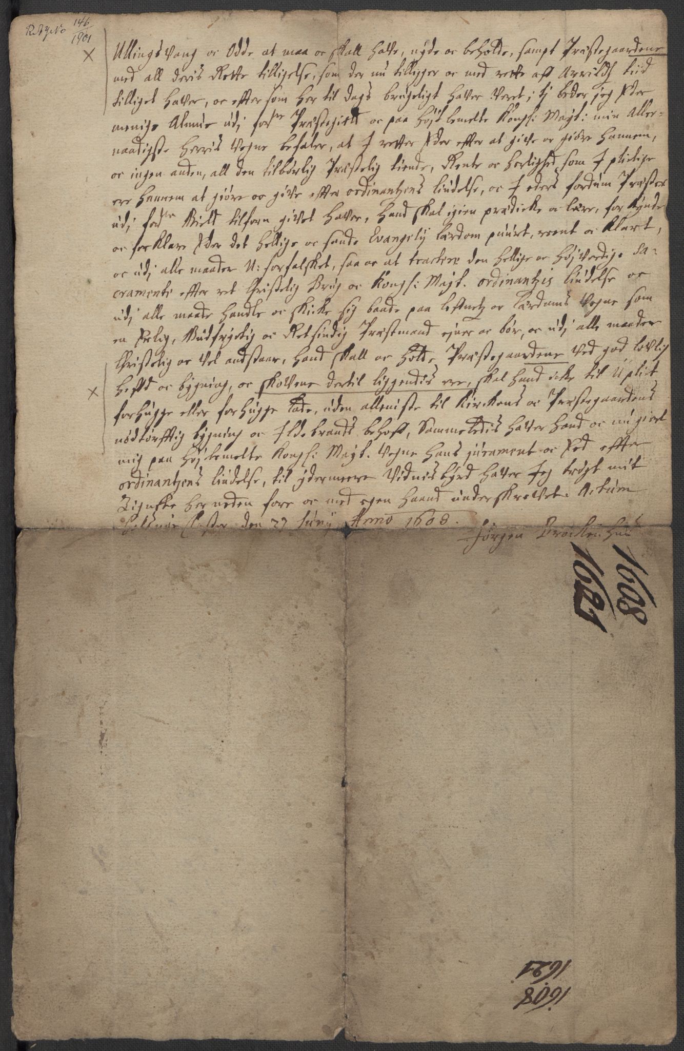 Riksarkivets diplomsamling, AV/RA-EA-5965/F15/L0037: Prestearkiv - Hordaland, 1577-1733, s. 17