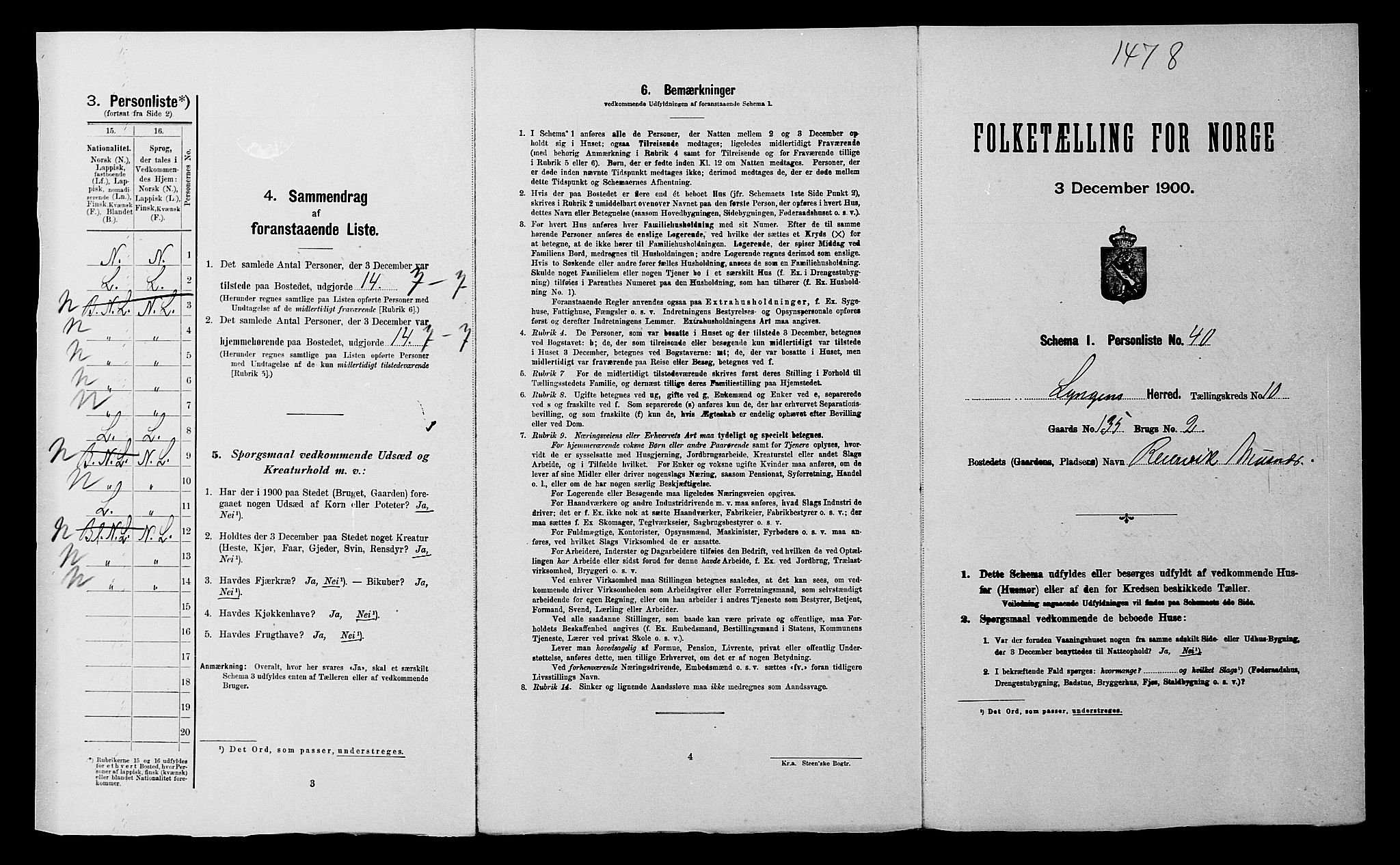 SATØ, Folketelling 1900 for 1938 Lyngen herred, 1900, s. 1592