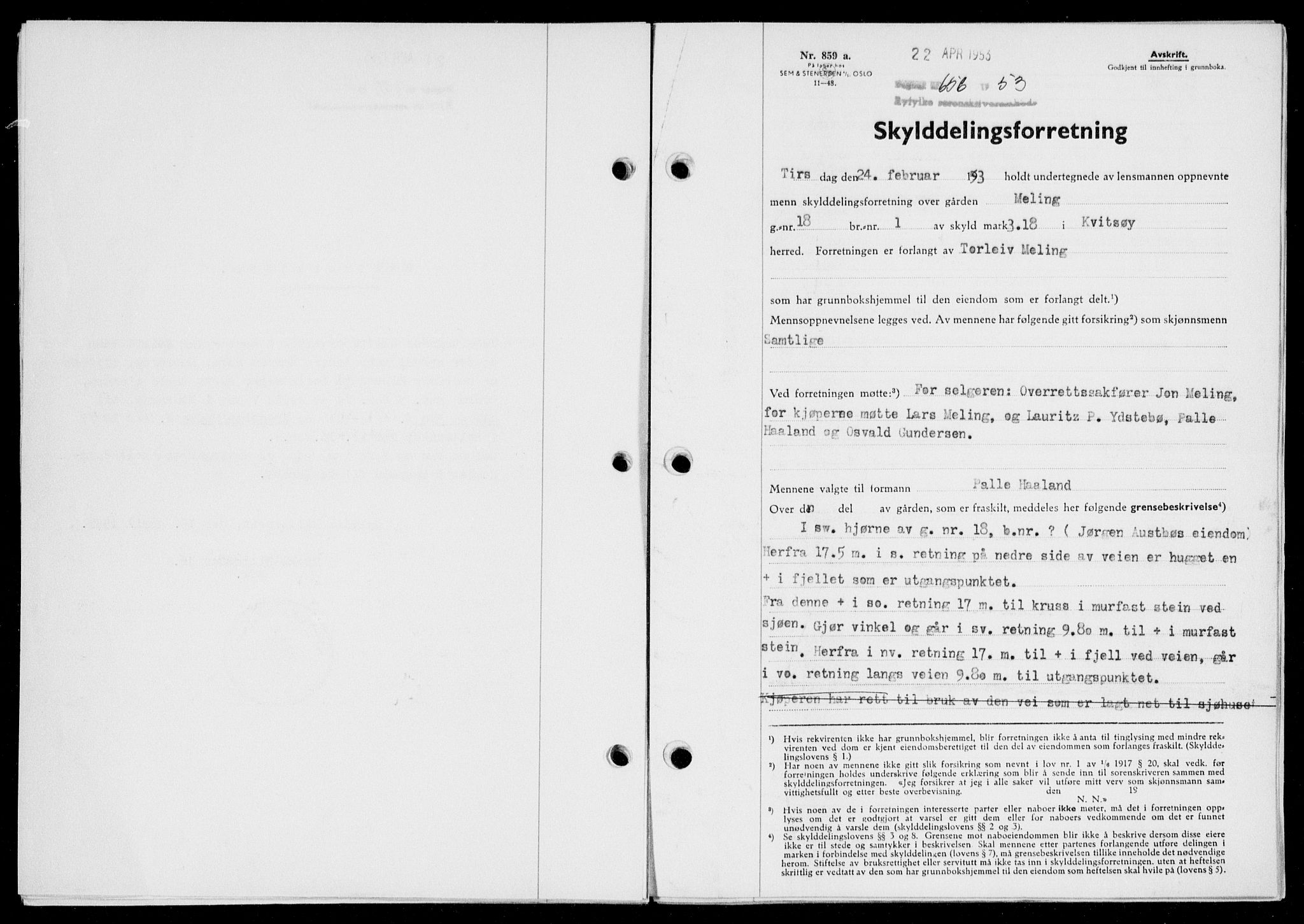 Ryfylke tingrett, SAST/A-100055/001/II/IIB/L0120: Pantebok nr. 99, 1952-1953, Dagboknr: 656/1953