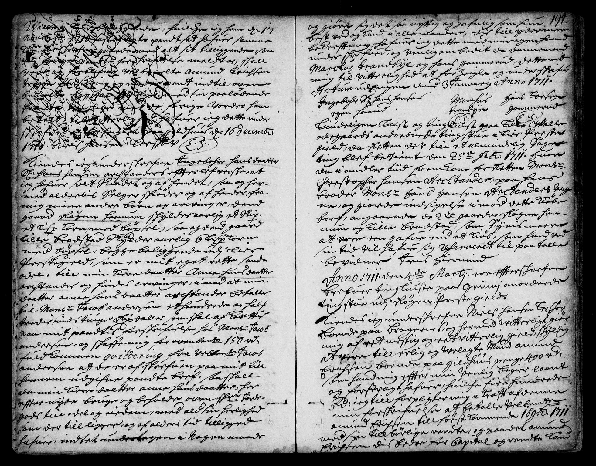 Lier, Røyken og Hurum sorenskriveri, AV/SAKO-A-89/G/Ga/Gaa/L0001: Pantebok nr. I, 1701-1725, s. 194