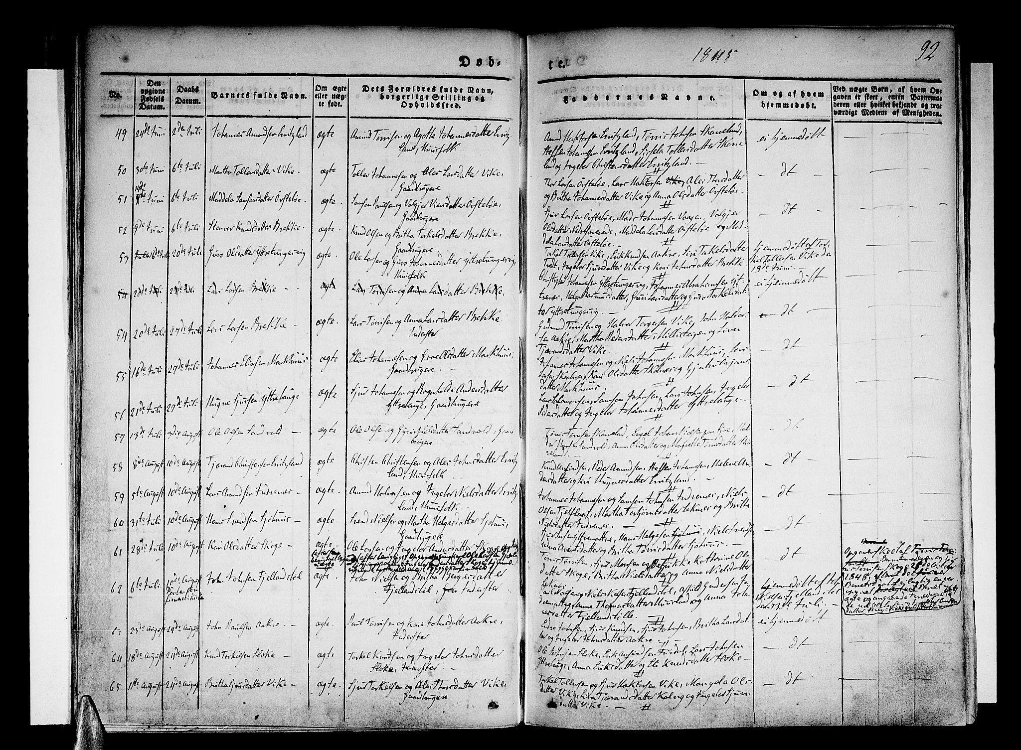 Skånevik sokneprestembete, AV/SAB-A-77801/H/Haa: Ministerialbok nr. A 4, 1828-1848, s. 92