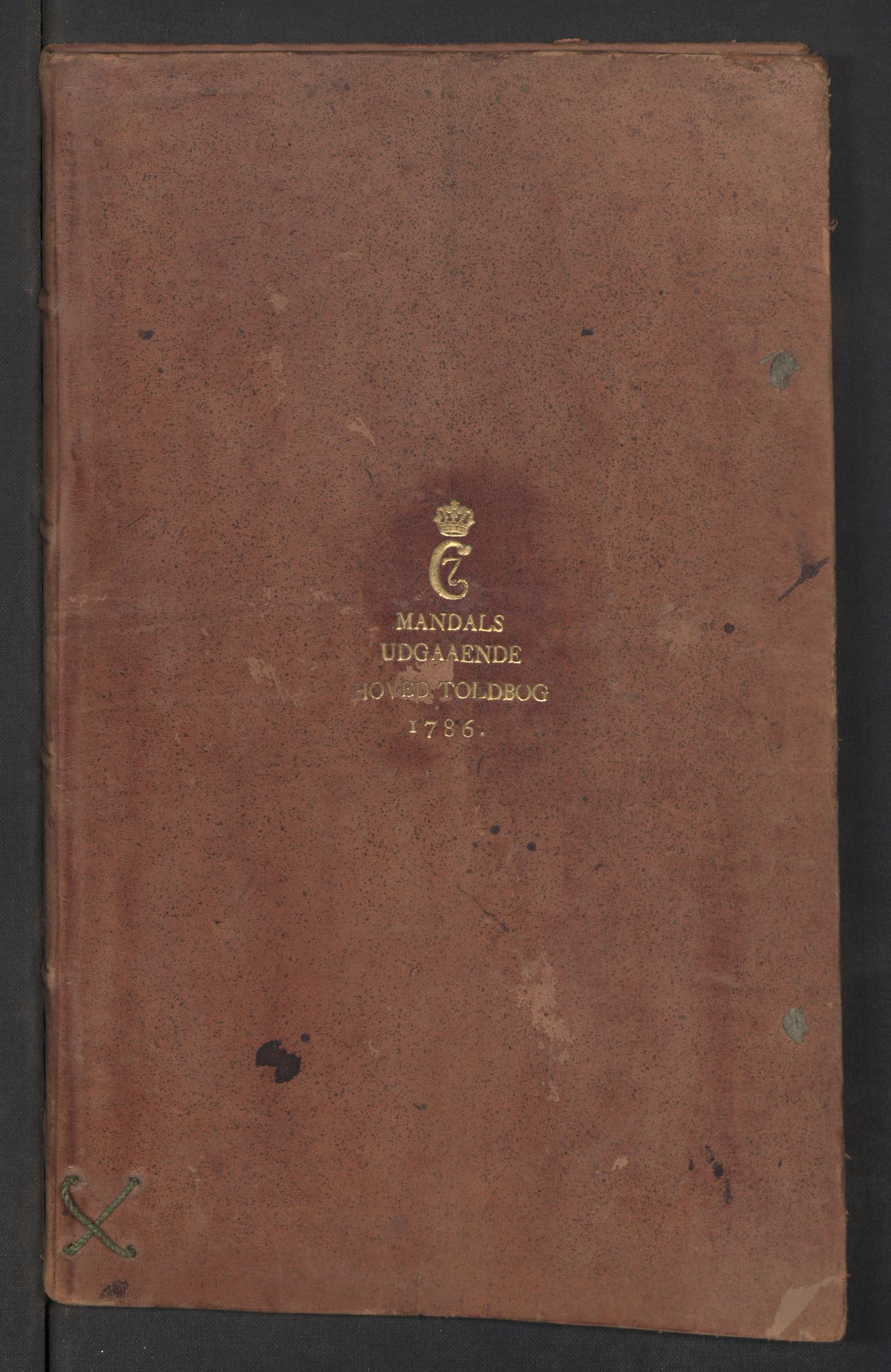 Generaltollkammeret, tollregnskaper, RA/EA-5490/R17/L0047/0002: Tollregnskaper Mandal / Utgående hovedtollbok, 1786