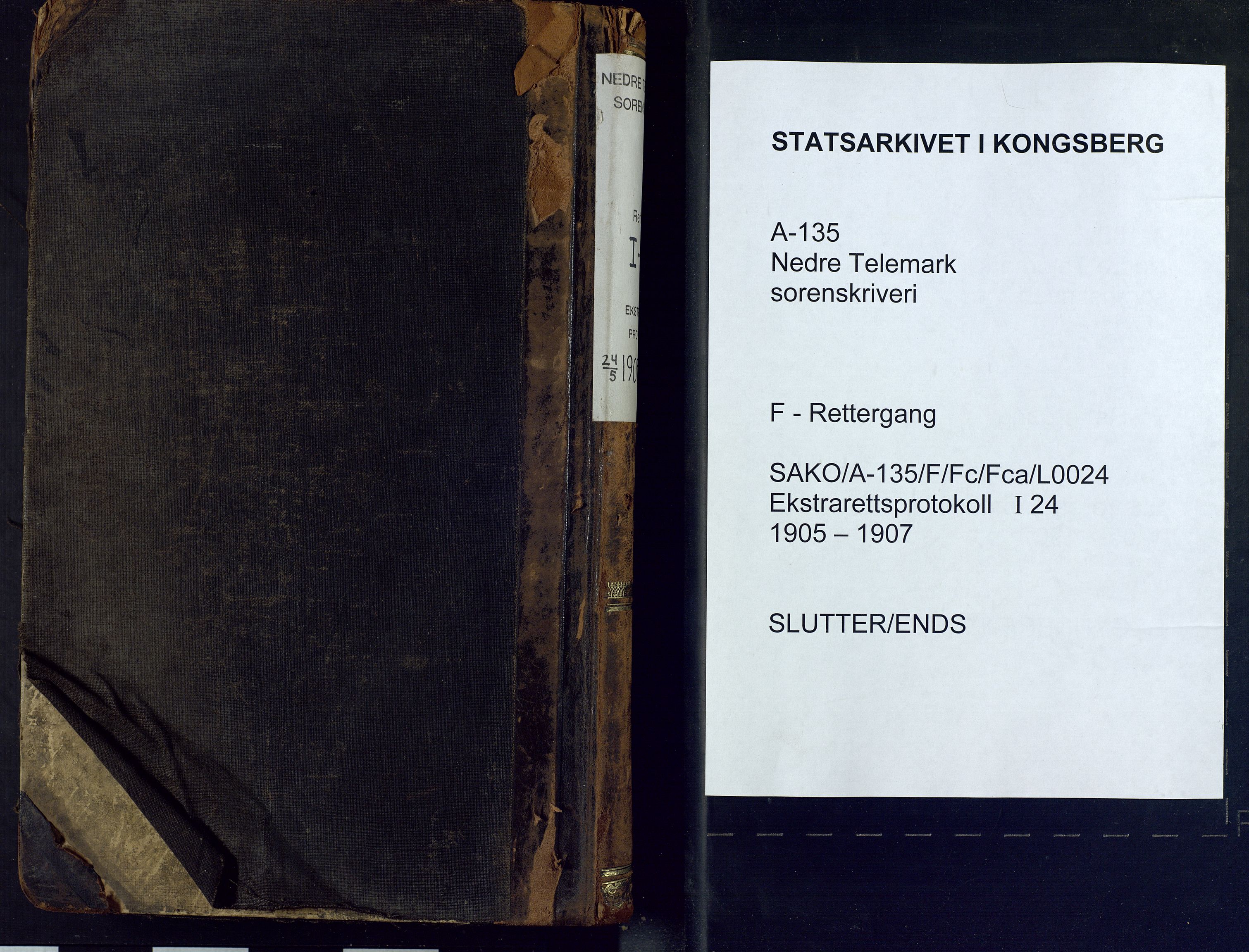 Nedre Telemark sorenskriveri, SAKO/A-135/F/Fc/Fca/L0024: Ekstrarettsprotokoll, 1905-1907