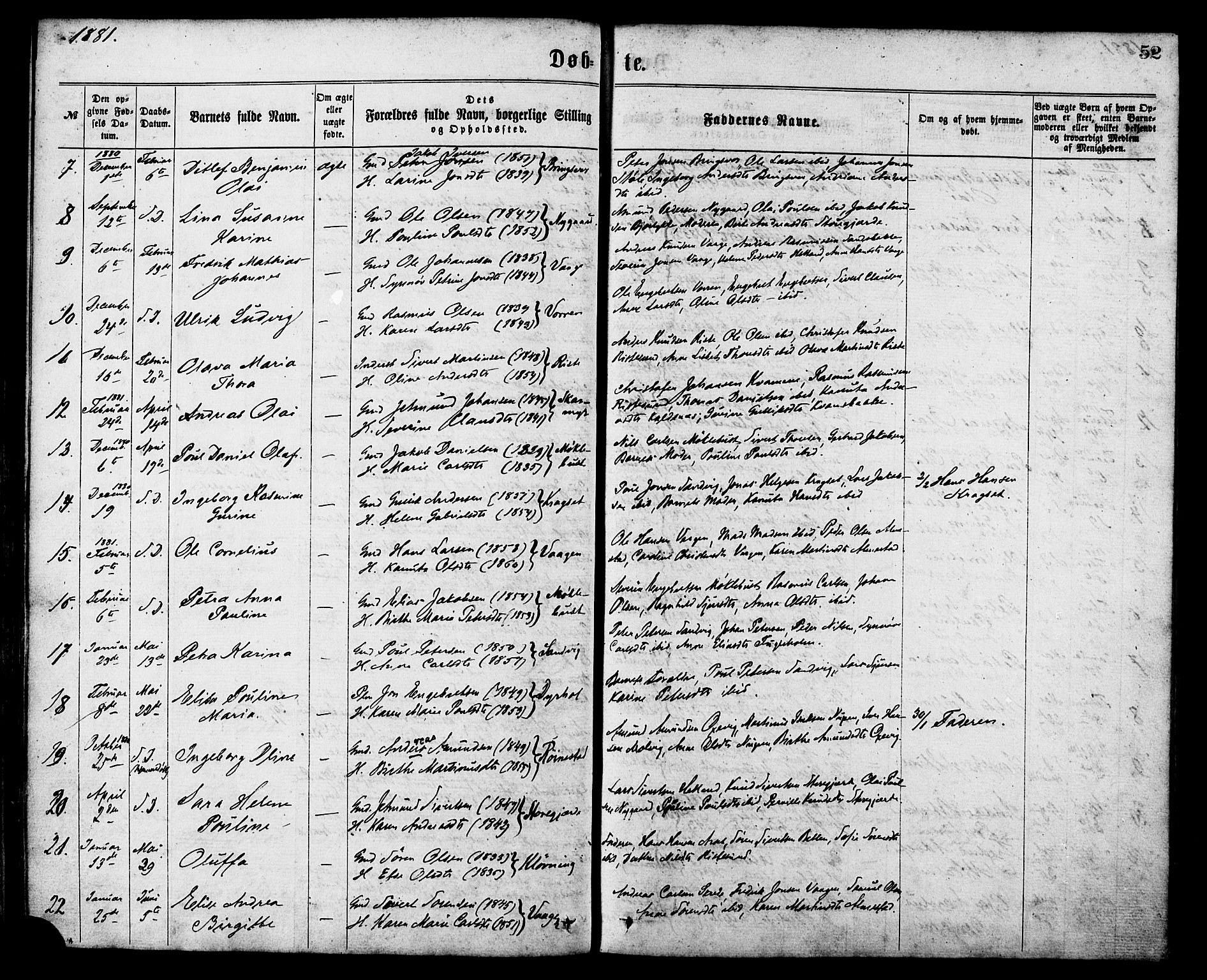 Ministerialprotokoller, klokkerbøker og fødselsregistre - Møre og Romsdal, AV/SAT-A-1454/503/L0035: Ministerialbok nr. 503A03, 1865-1884, s. 52