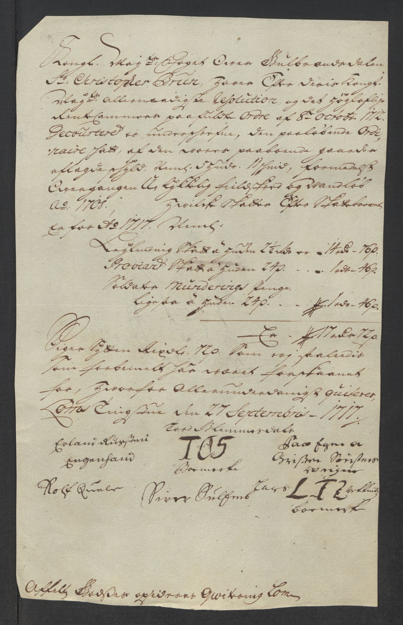 Rentekammeret inntil 1814, Reviderte regnskaper, Fogderegnskap, RA/EA-4092/R17/L1187: Fogderegnskap Gudbrandsdal, 1717, s. 242