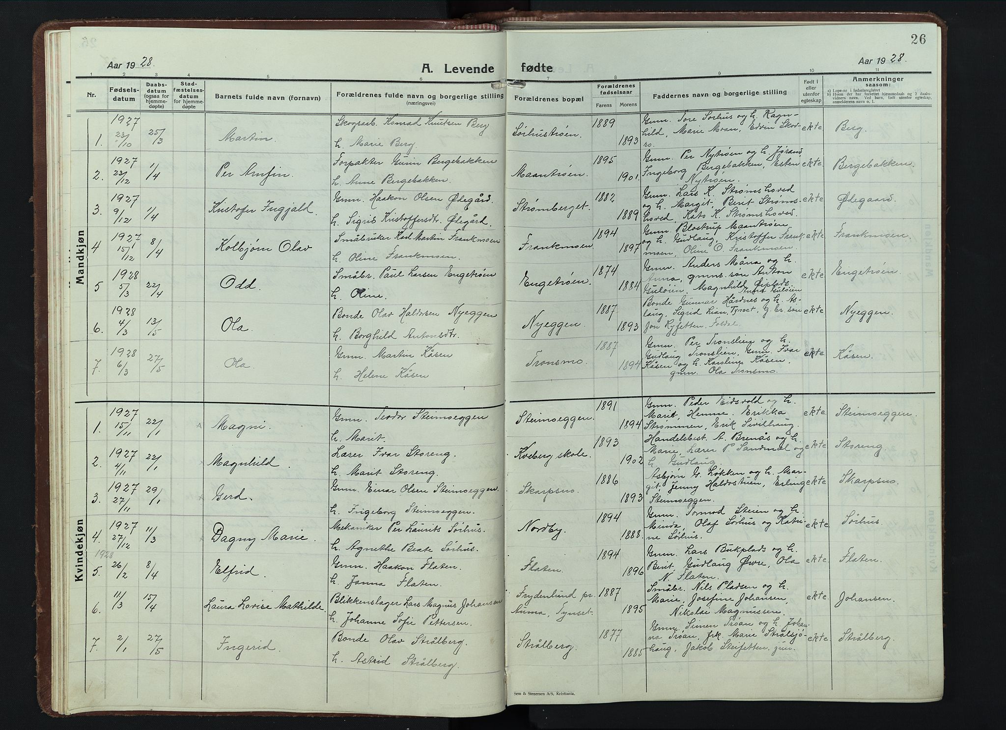 Alvdal prestekontor, AV/SAH-PREST-060/H/Ha/Hab/L0007: Klokkerbok nr. 7, 1924-1945, s. 26