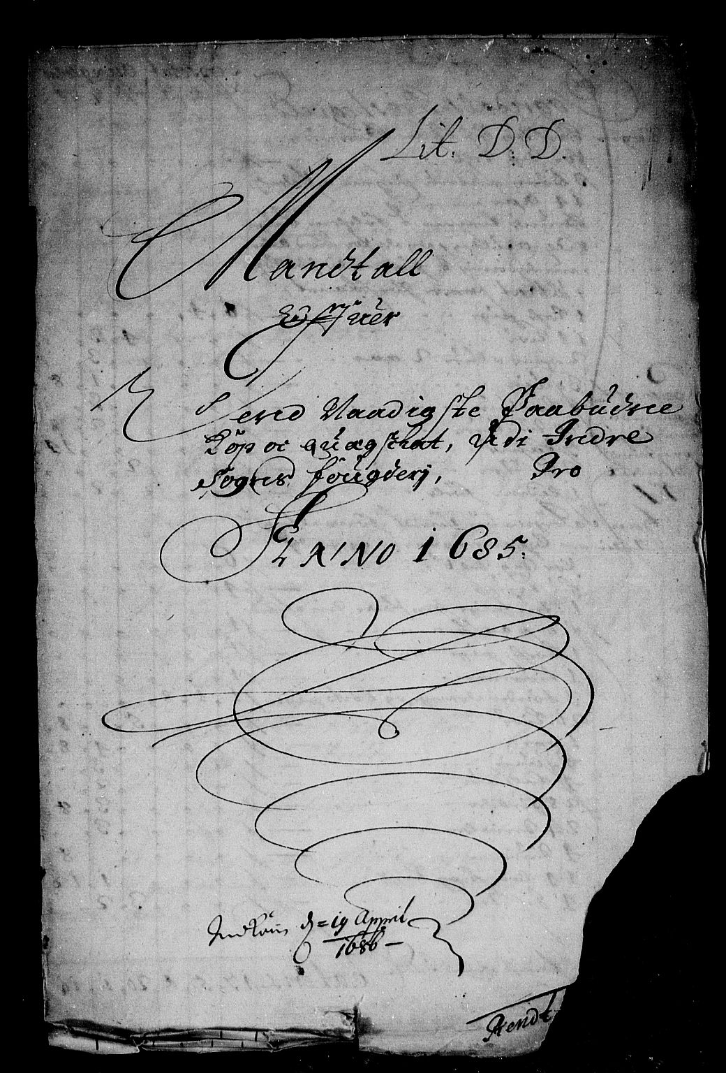 Rentekammeret inntil 1814, Reviderte regnskaper, Stiftamtstueregnskaper, Bergen stiftamt, RA/EA-6043/R/Rc/L0078: Bergen stiftamt, 1685