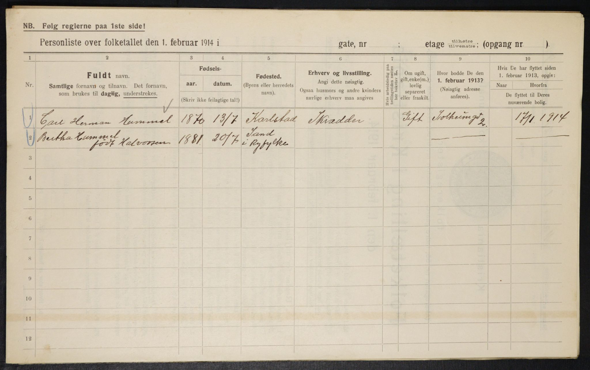 OBA, Kommunal folketelling 1.2.1914 for Kristiania, 1914, s. 64506