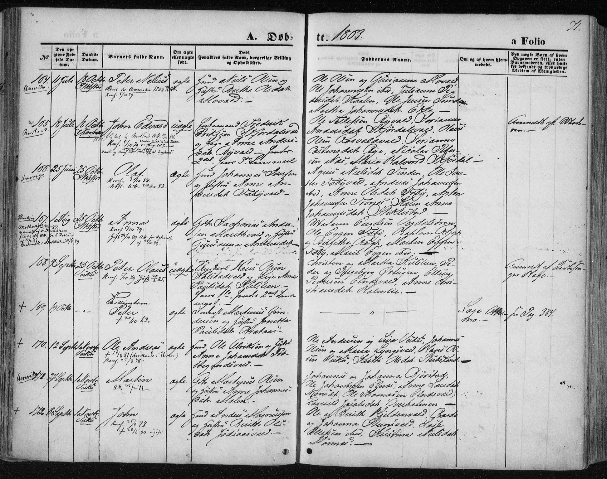 Ministerialprotokoller, klokkerbøker og fødselsregistre - Nord-Trøndelag, AV/SAT-A-1458/723/L0241: Ministerialbok nr. 723A10, 1860-1869, s. 71