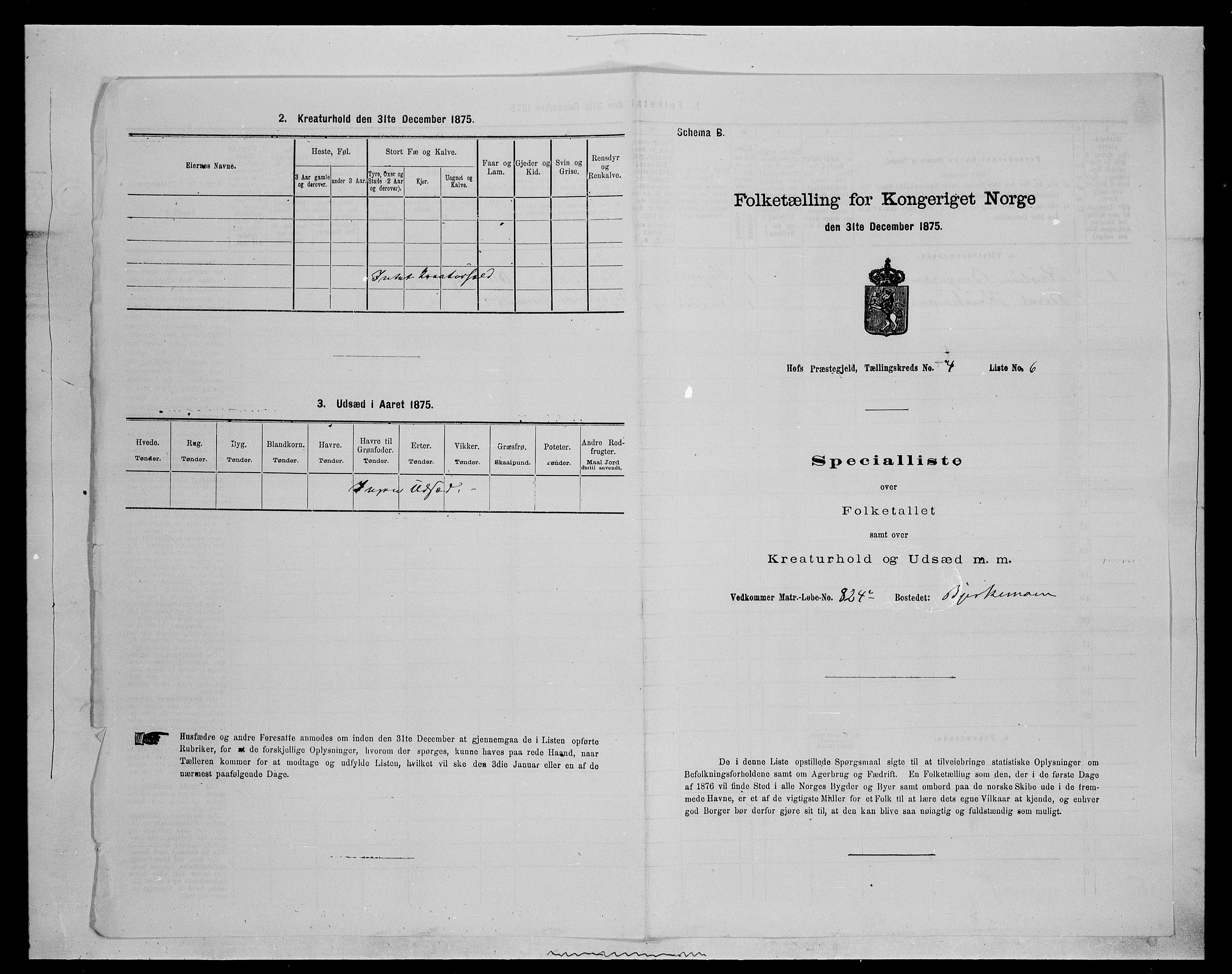 SAH, Folketelling 1875 for 0424P Hof prestegjeld, 1875, s. 692