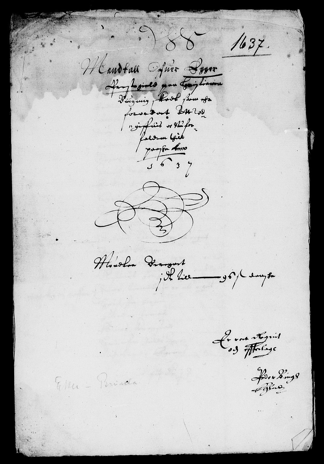 Rentekammeret inntil 1814, Reviderte regnskaper, Lensregnskaper, AV/RA-EA-5023/R/Rb/Rbl/L0006: Brunla len med Eiker len 1626-37, 1635-1638