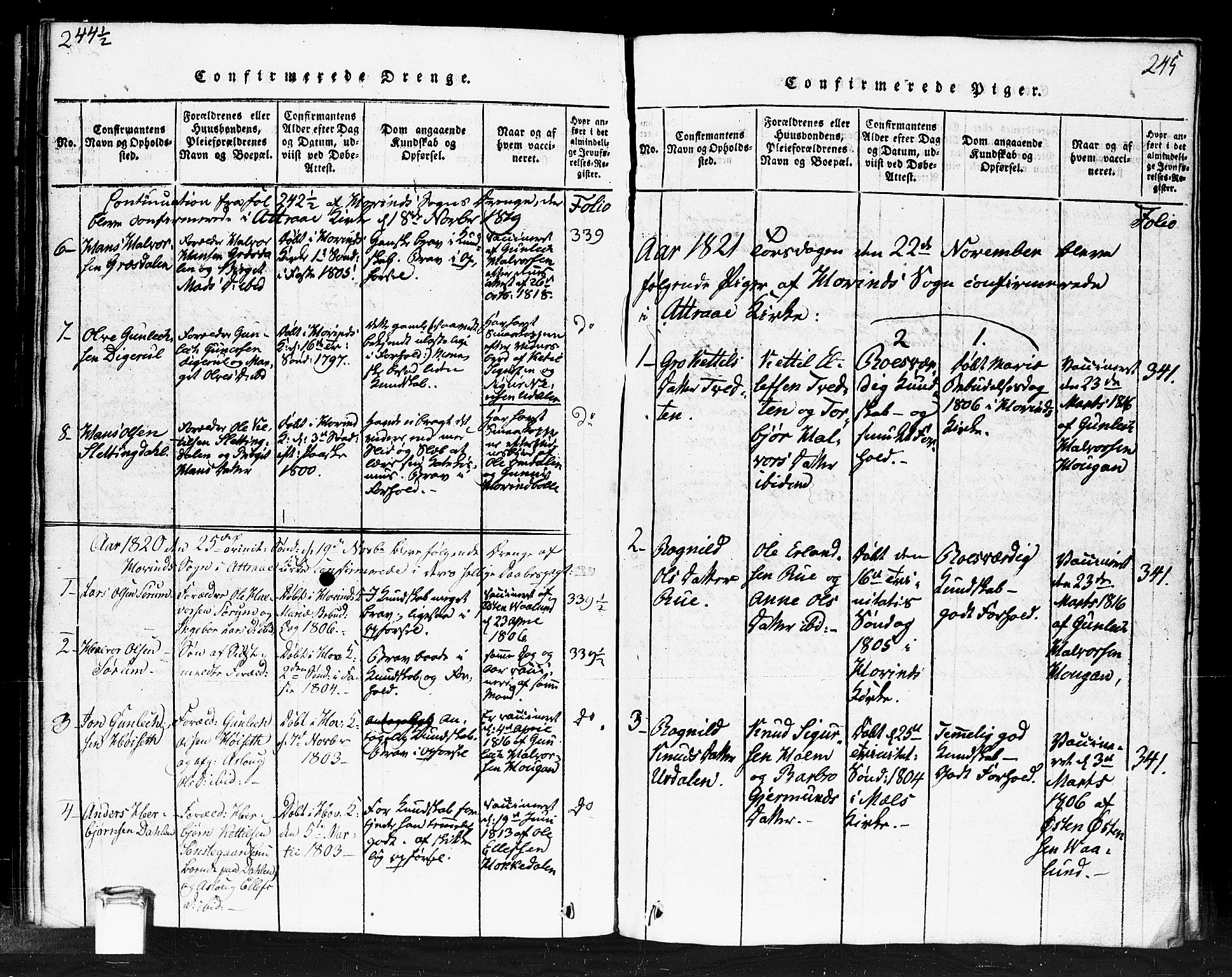 Gransherad kirkebøker, AV/SAKO-A-267/F/Fb/L0002: Ministerialbok nr. II 2, 1815-1843, s. 245