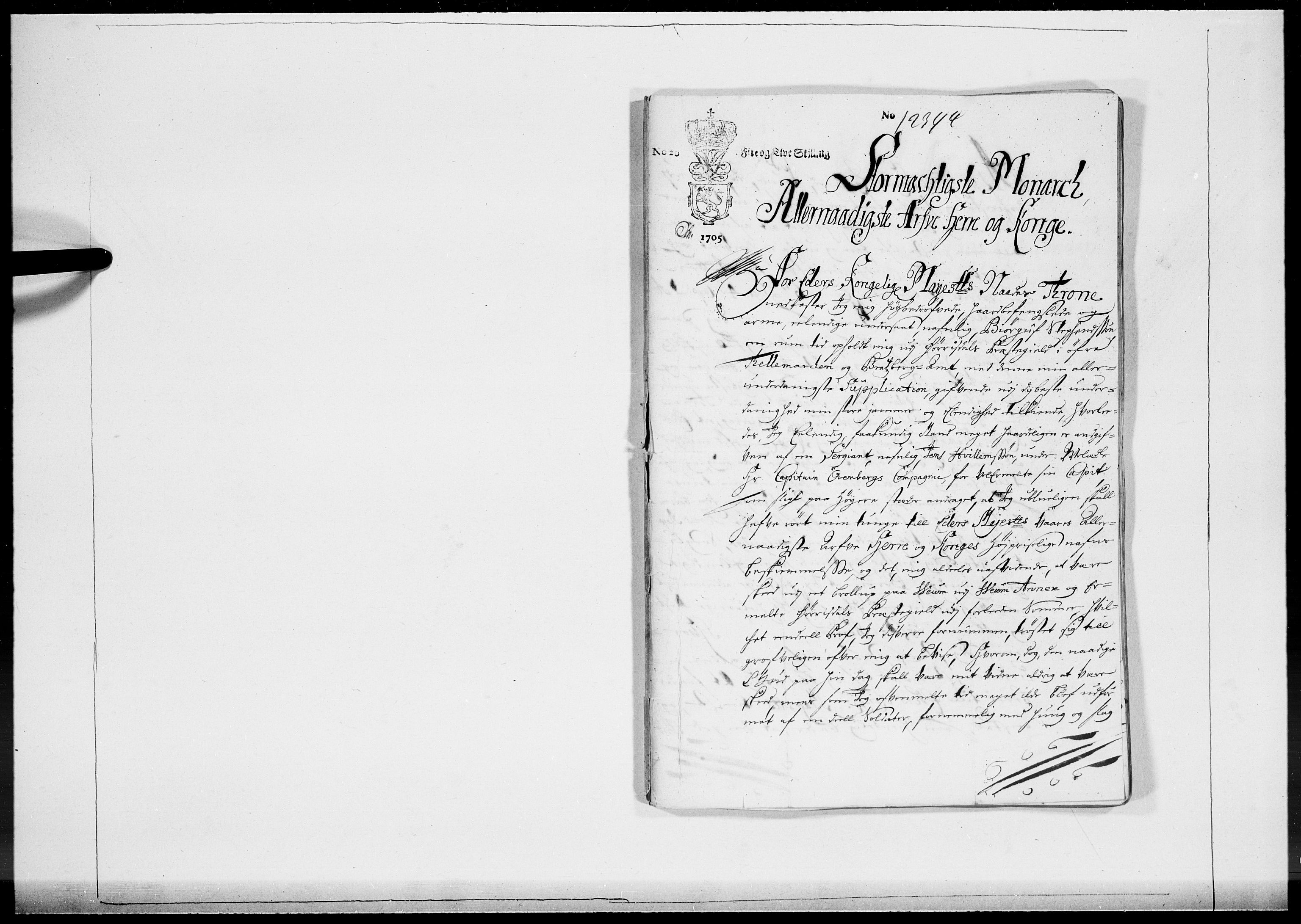 Danske Kanselli 1572-1799, AV/RA-EA-3023/F/Fc/Fcc/Fcca/L0058: Norske innlegg 1572-1799, 1705, s. 351