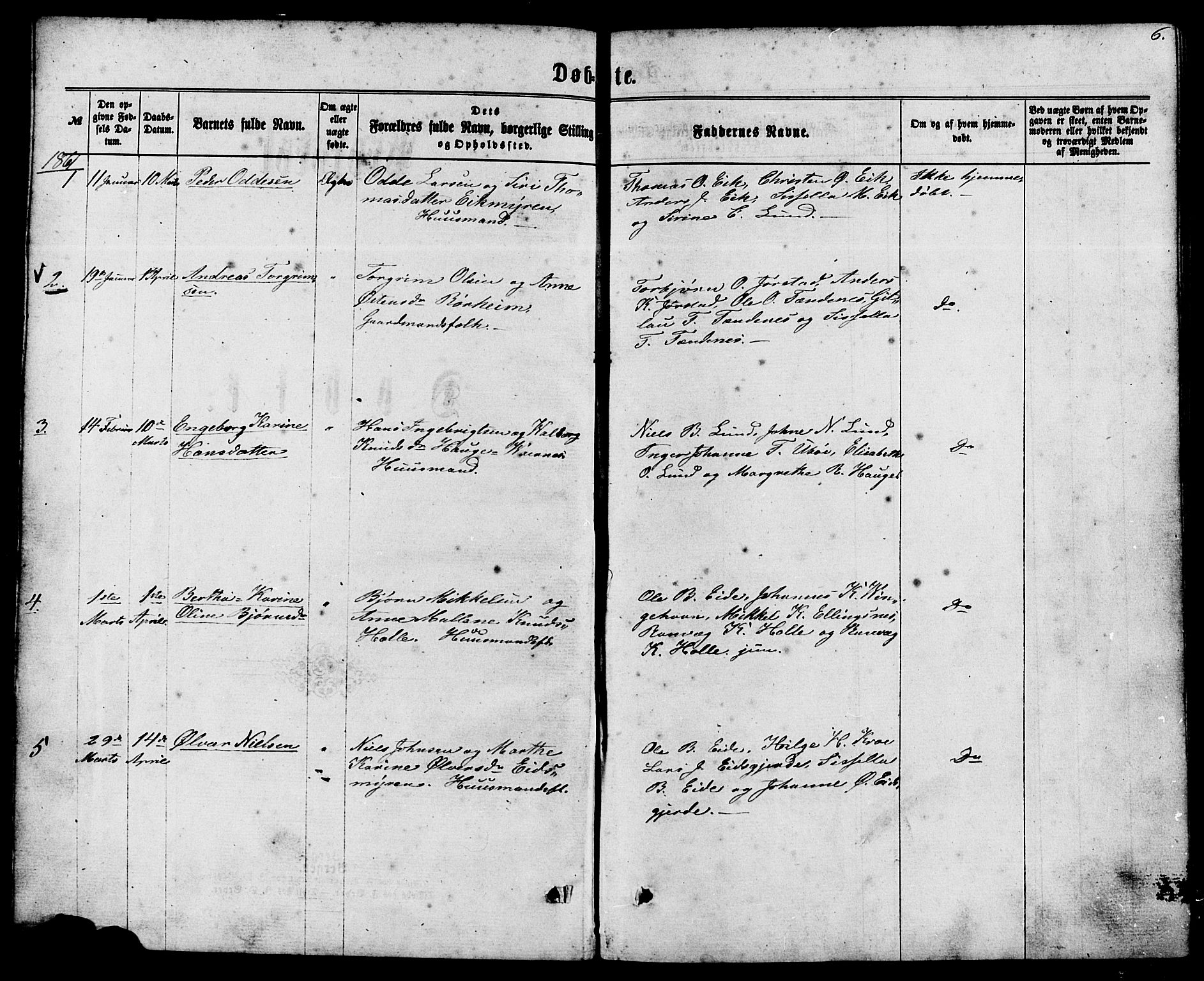 Nedstrand sokneprestkontor, SAST/A-101841/01/IV: Ministerialbok nr. A 10, 1861-1887, s. 6