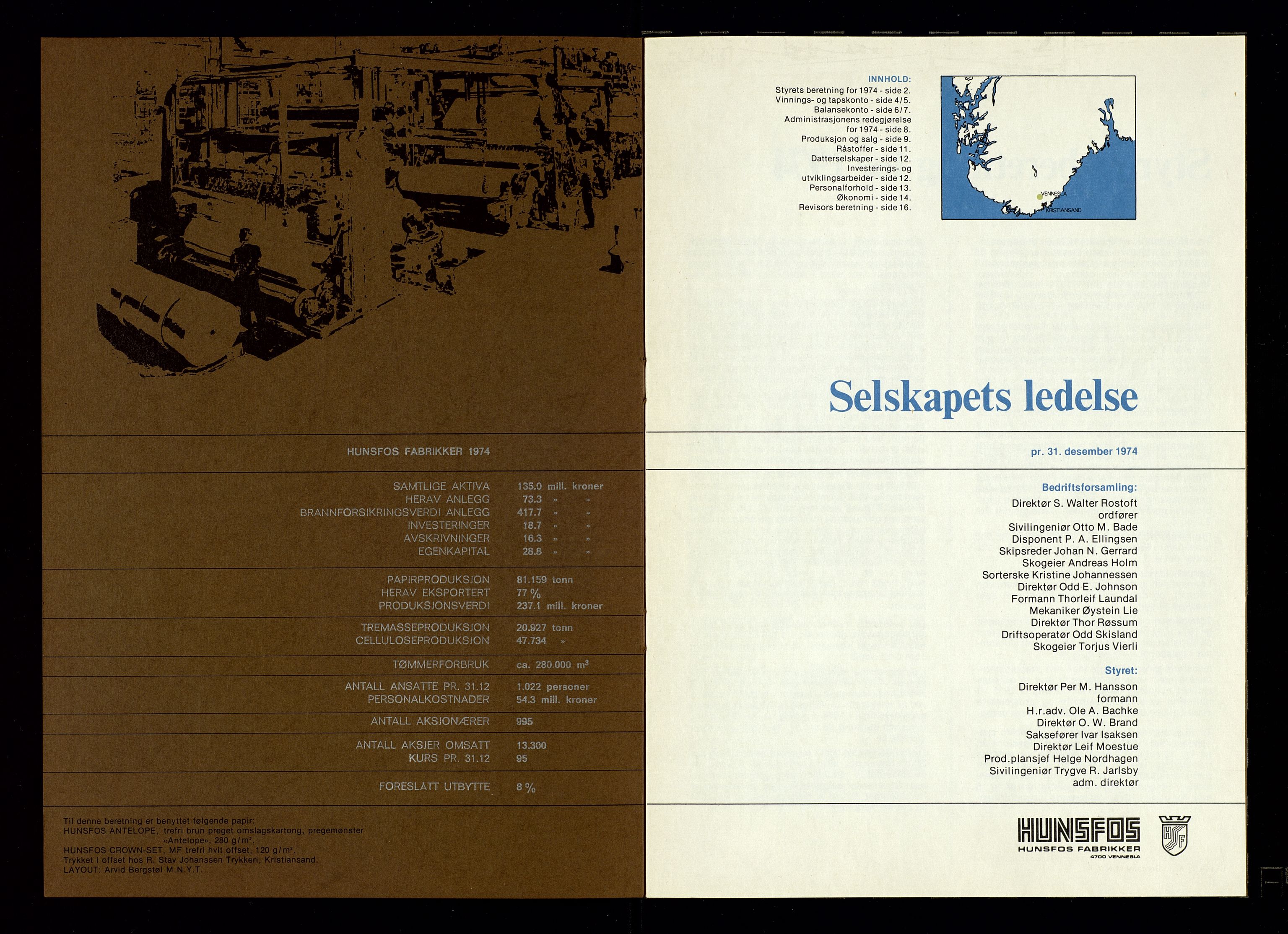 Hunsfos fabrikker, SAK/D/1440/01/L0001/0003: Vedtekter, anmeldelser og årsberetninger / Årsberetninger og regnskap, 1918-1989, s. 361