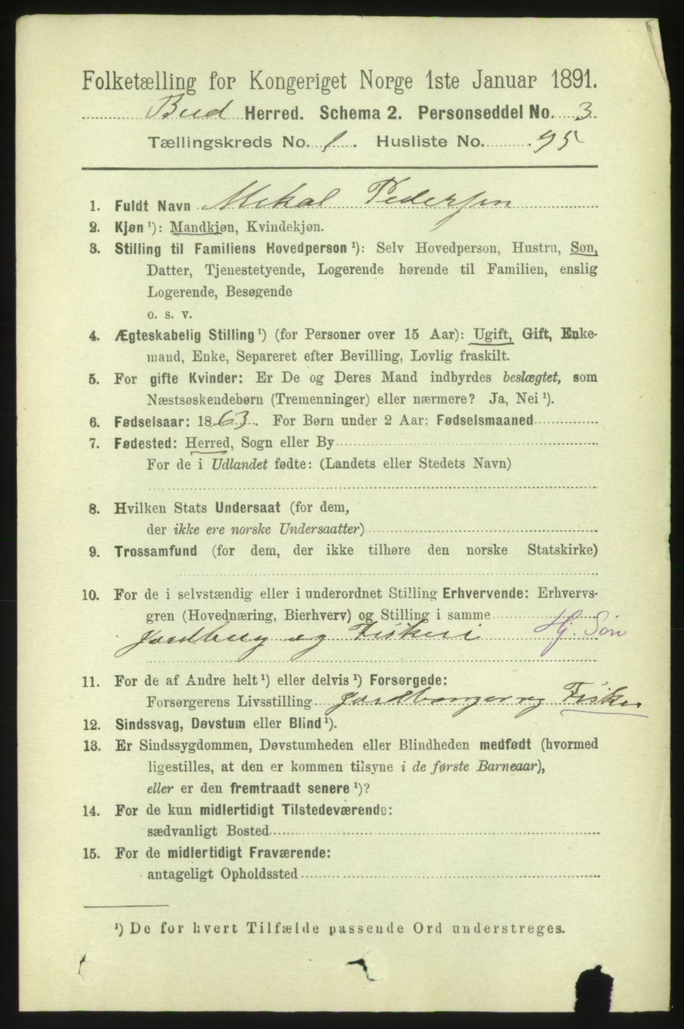RA, Folketelling 1891 for 1549 Bud herred, 1891, s. 645