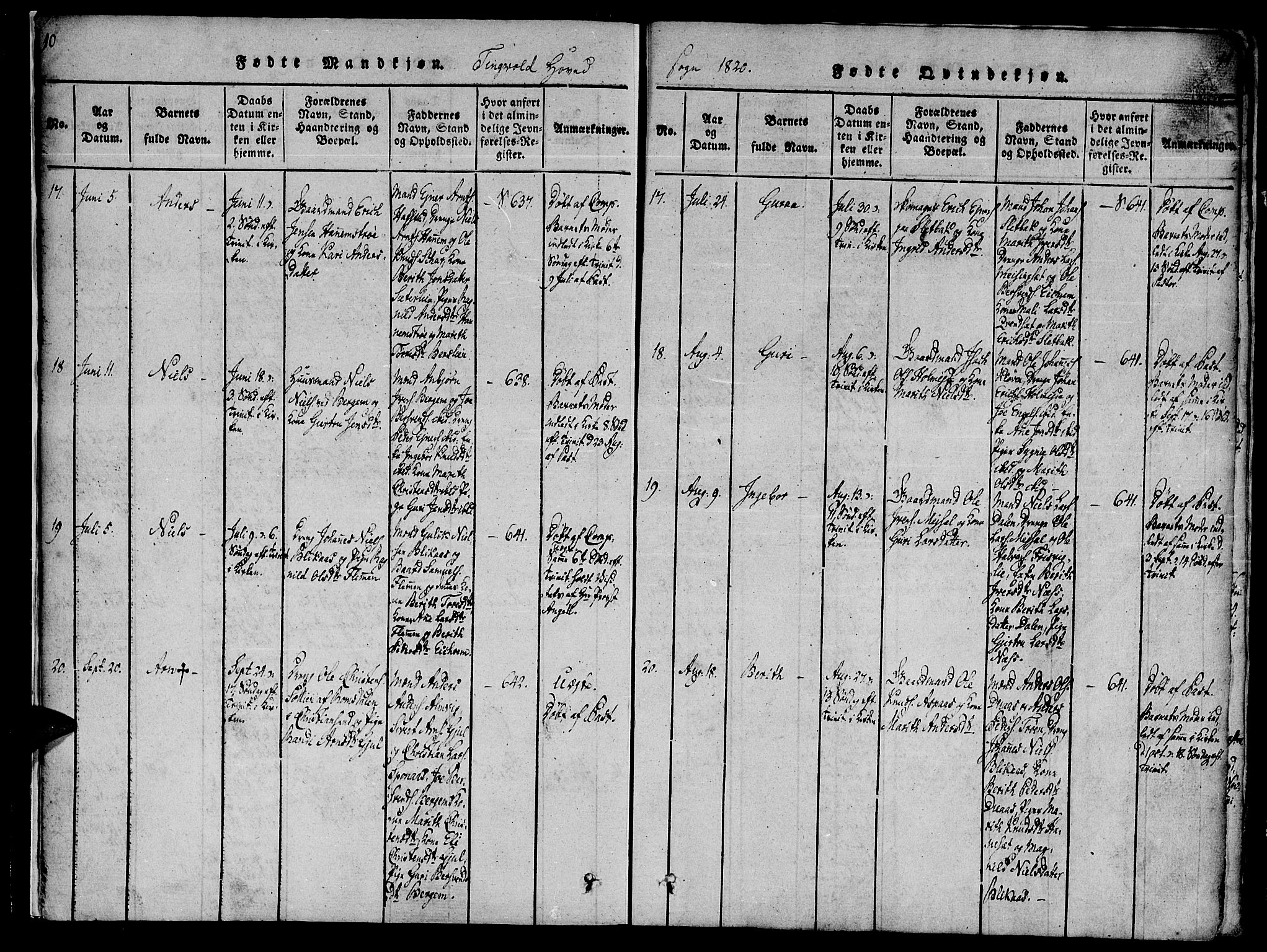 Ministerialprotokoller, klokkerbøker og fødselsregistre - Møre og Romsdal, AV/SAT-A-1454/586/L0982: Ministerialbok nr. 586A08, 1819-1829, s. 10-11