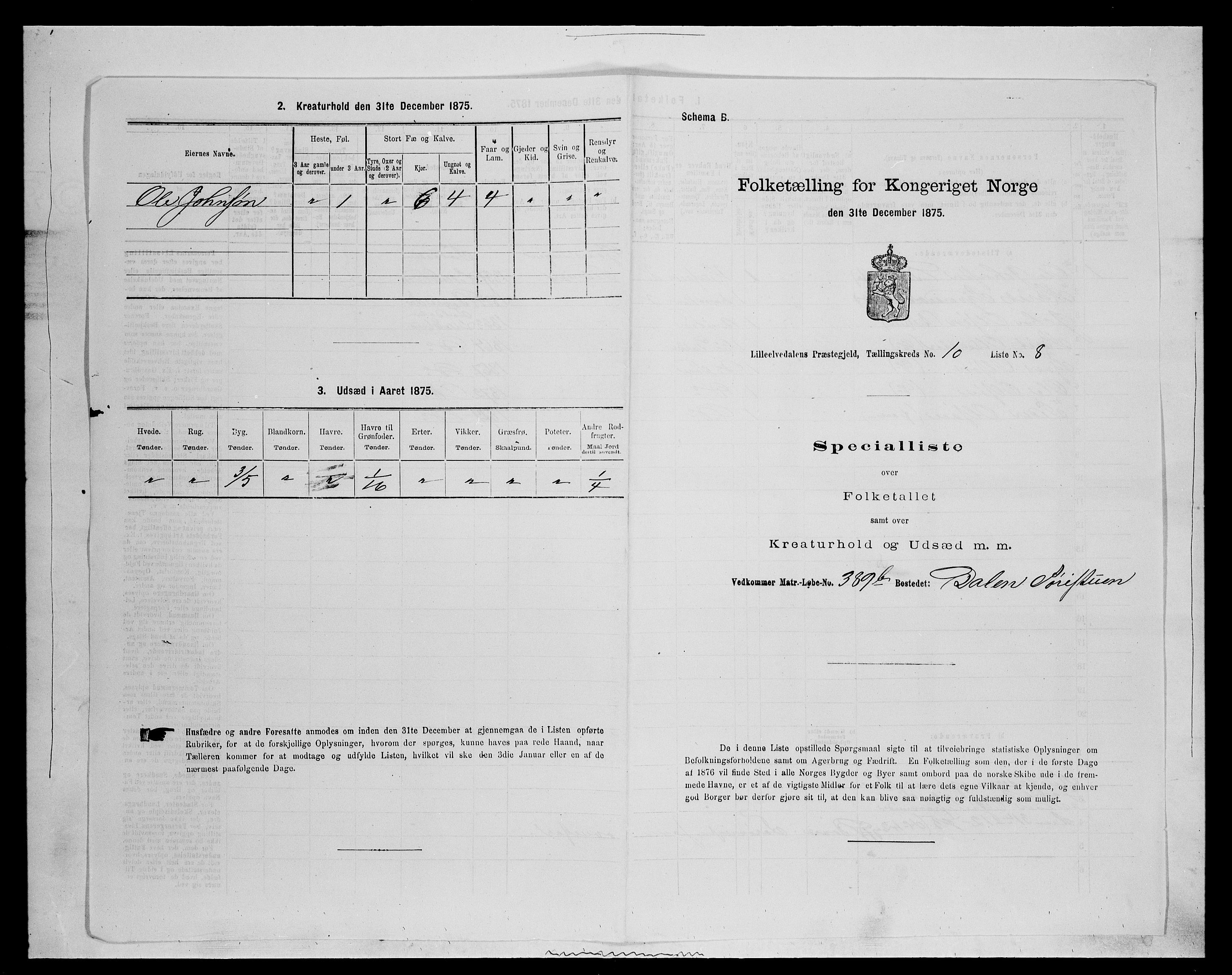 SAH, Folketelling 1875 for 0438P Lille Elvedalen (Alvdal) prestegjeld, 1875, s. 967