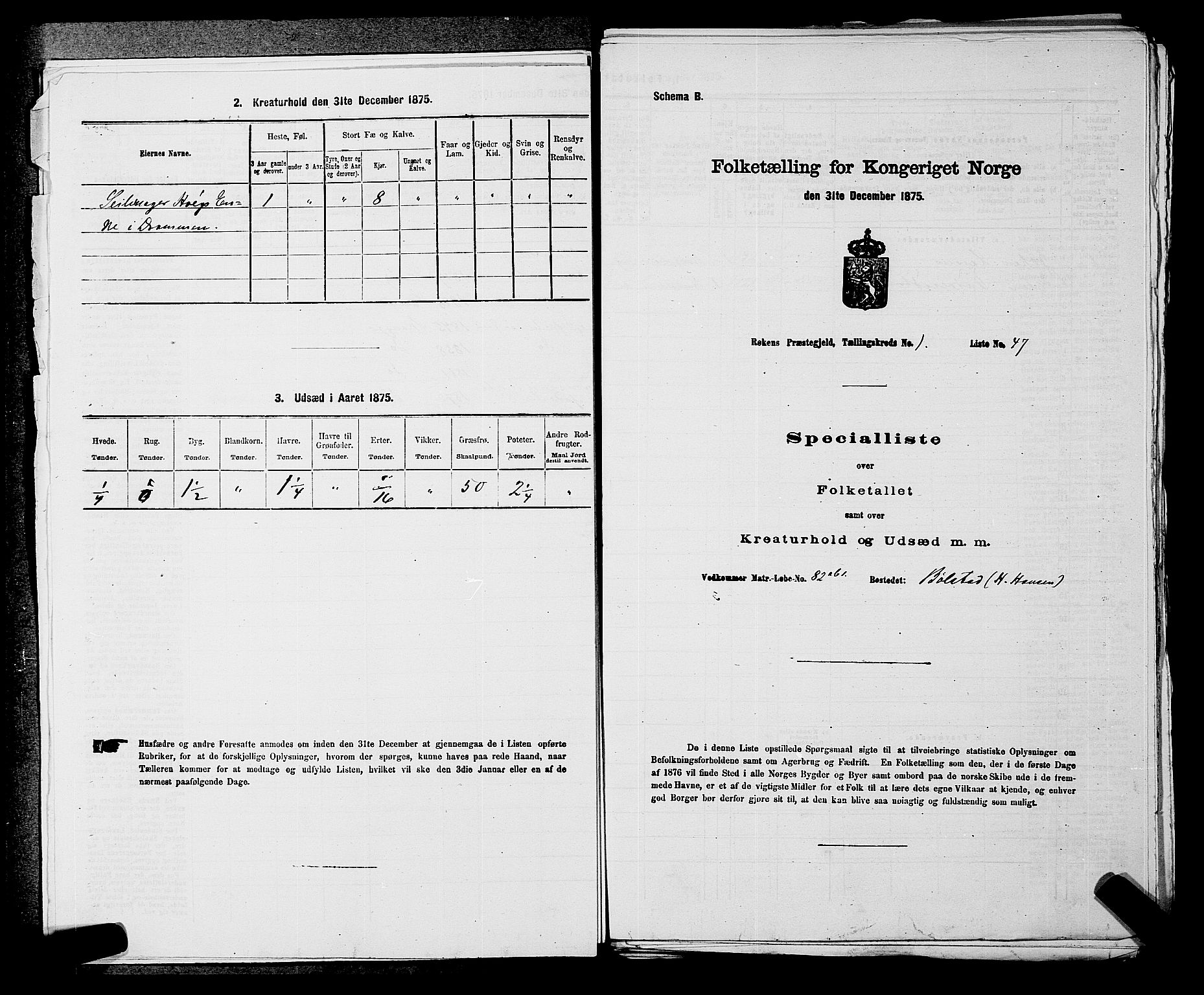 SAKO, Folketelling 1875 for 0627P Røyken prestegjeld, 1875, s. 69