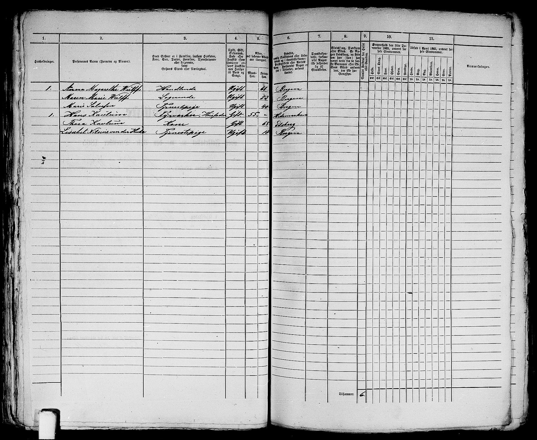 RA, Folketelling 1865 for 1301 Bergen kjøpstad, 1865, s. 119