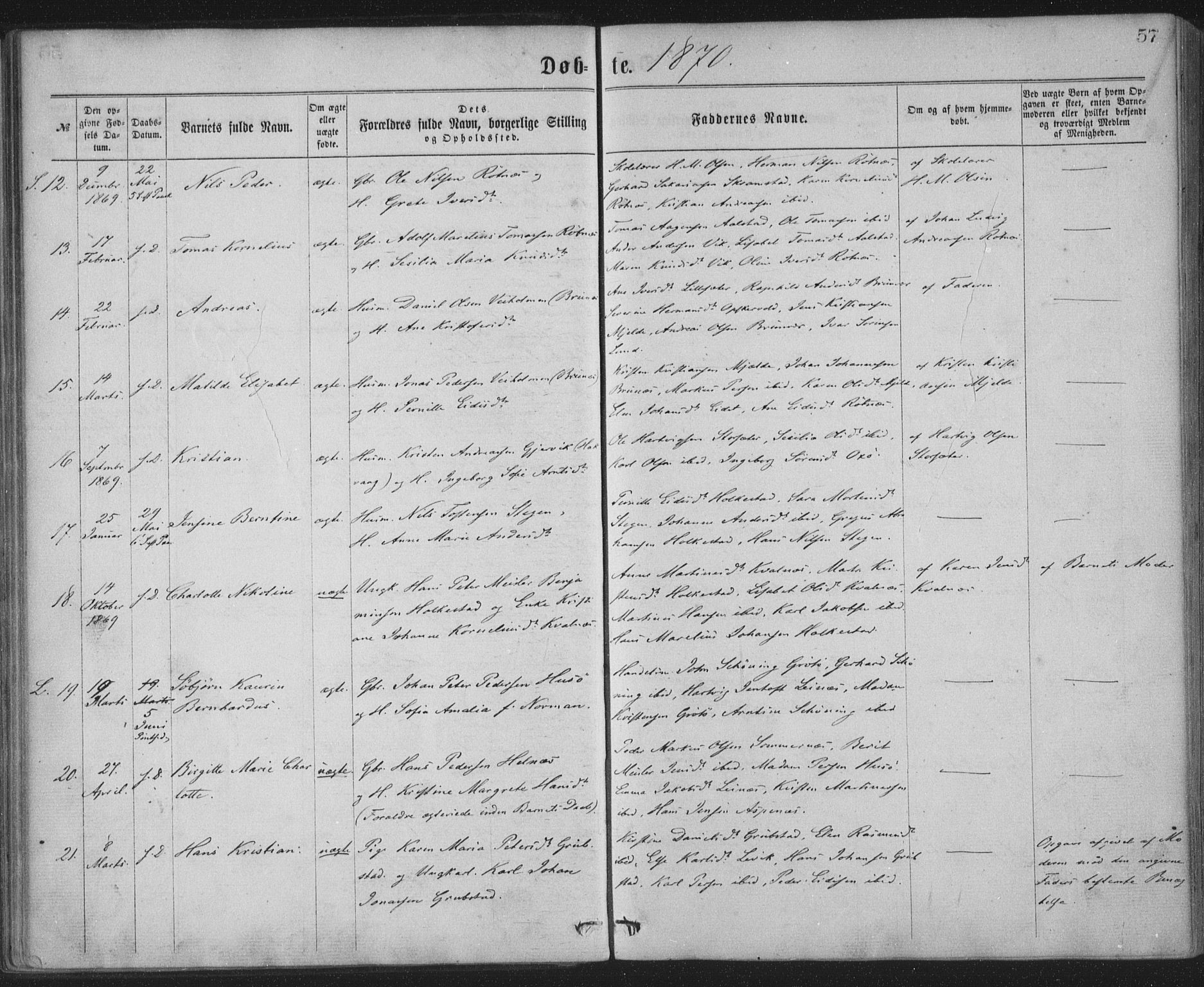 Ministerialprotokoller, klokkerbøker og fødselsregistre - Nordland, AV/SAT-A-1459/855/L0801: Ministerialbok nr. 855A09, 1864-1874, s. 57