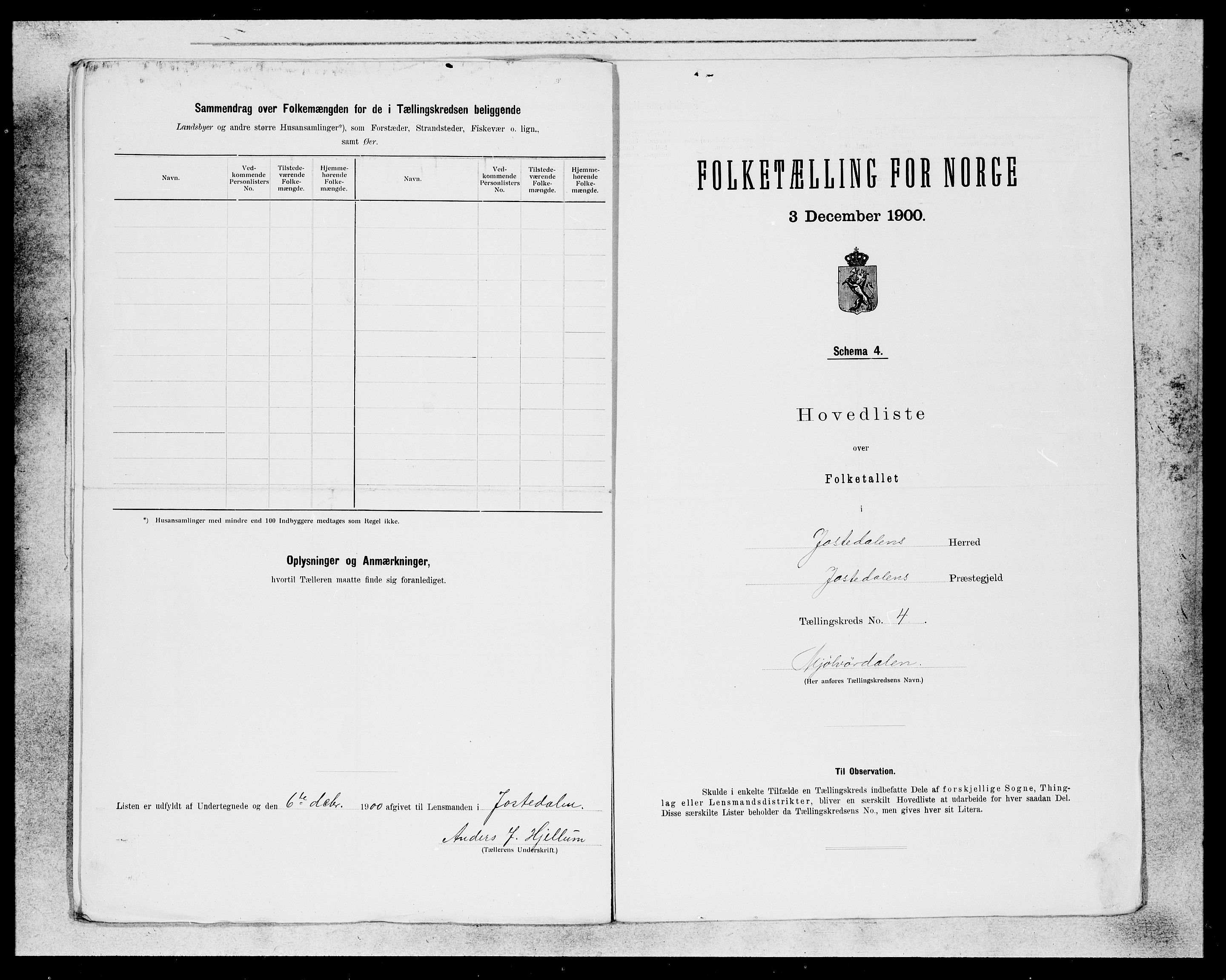 SAB, Folketelling 1900 for 1427 Jostedal herred, 1900, s. 7