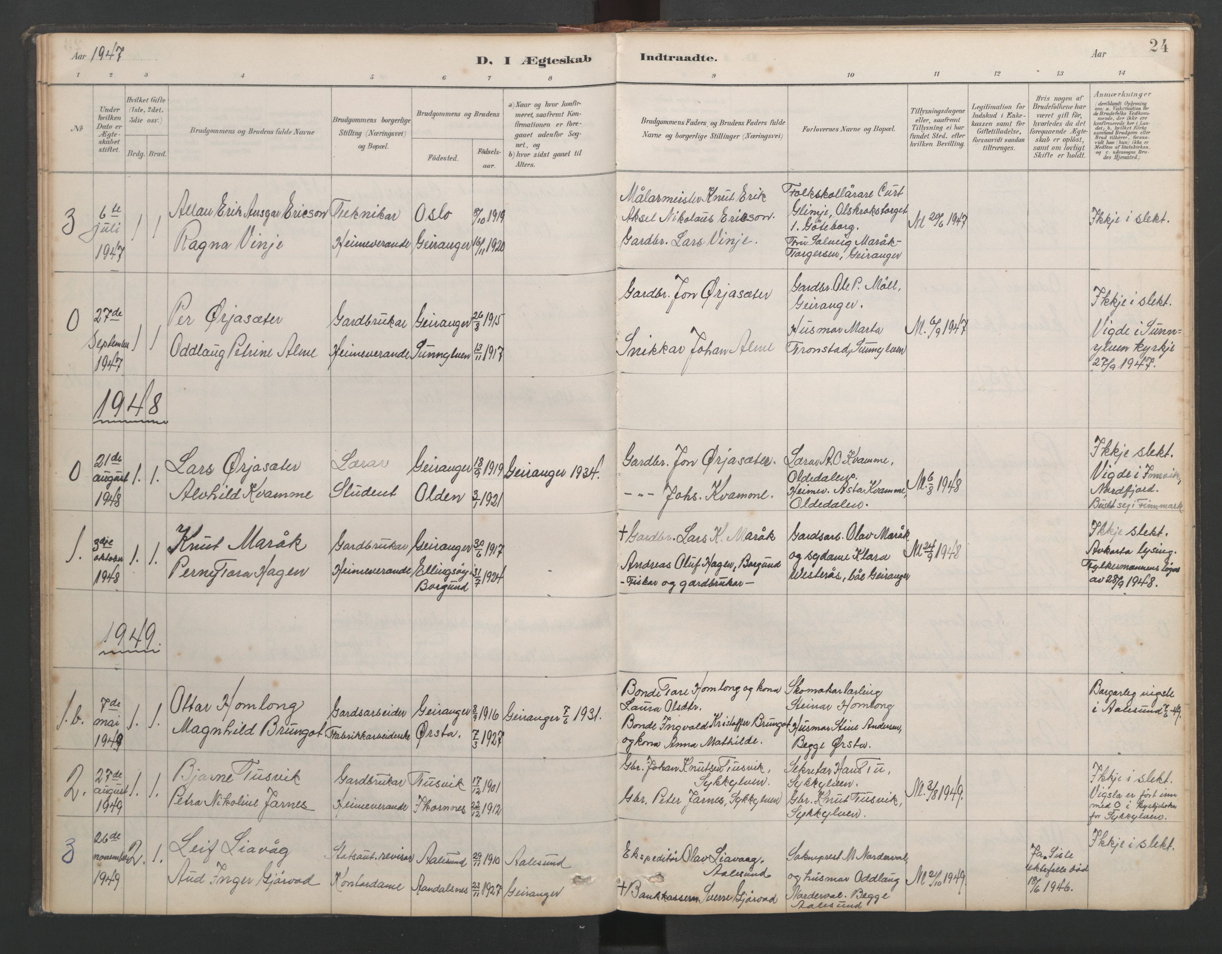 Ministerialprotokoller, klokkerbøker og fødselsregistre - Møre og Romsdal, AV/SAT-A-1454/518/L0237: Klokkerbok nr. 518C04, 1885-1963, s. 24