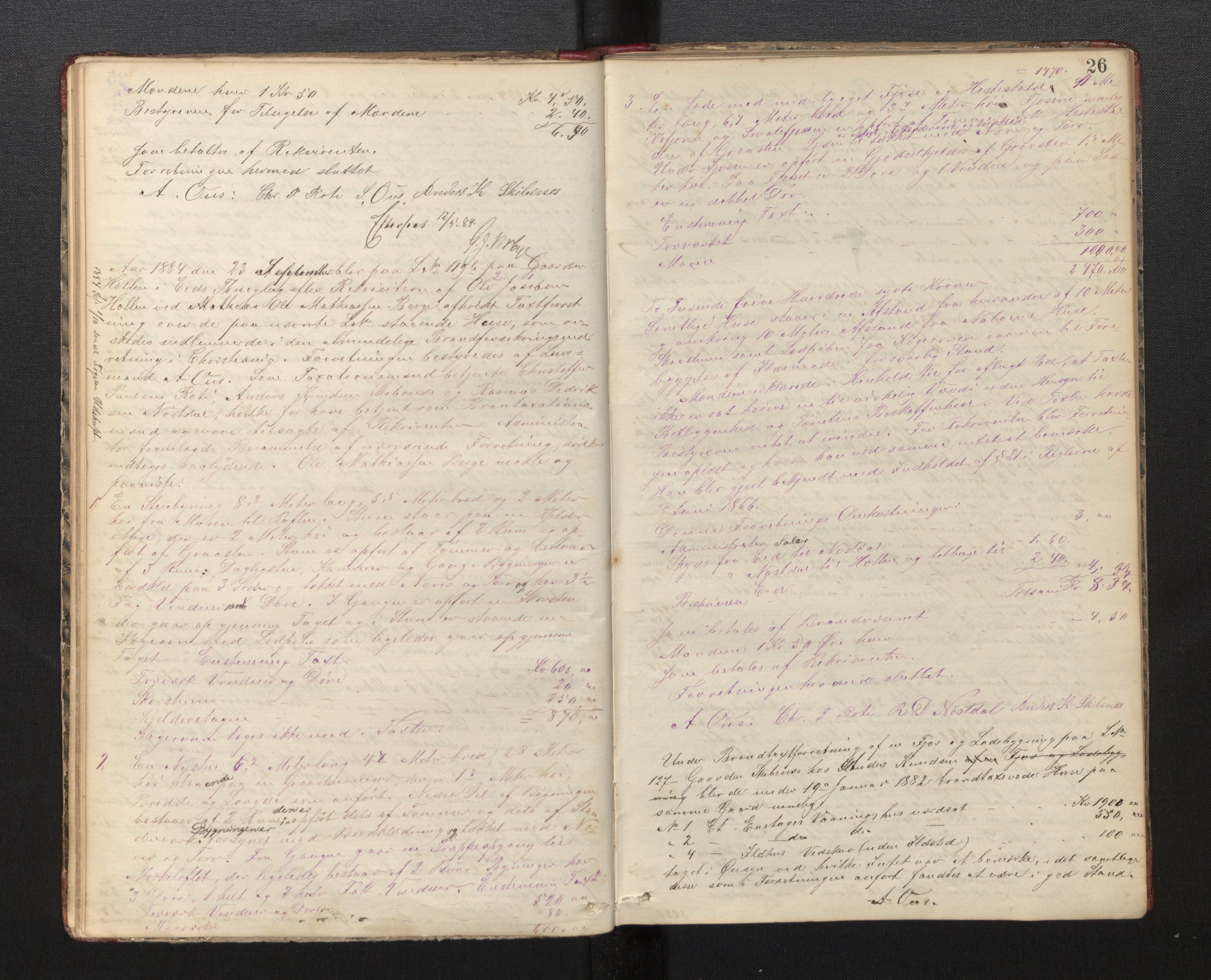 Lensmannen i Eid, AV/SAB-A-27001/0012/L0002: Branntakstprotokoll, 1881-1906, s. 25b-26a