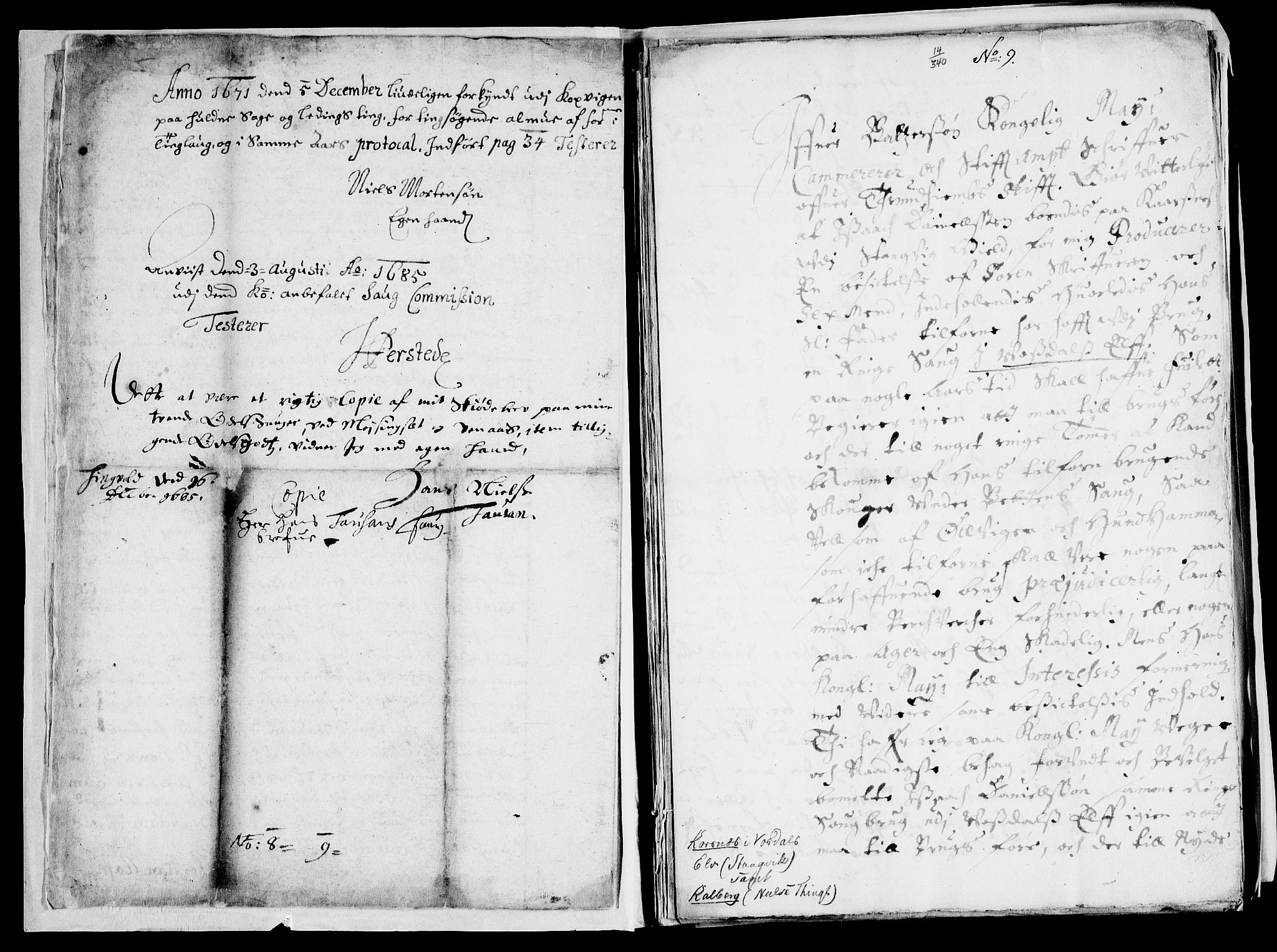 Danske Kanselli, Skapsaker, AV/RA-EA-4061/F/L0068: Skap 14, pakke 340A, 1685-1686, s. 14