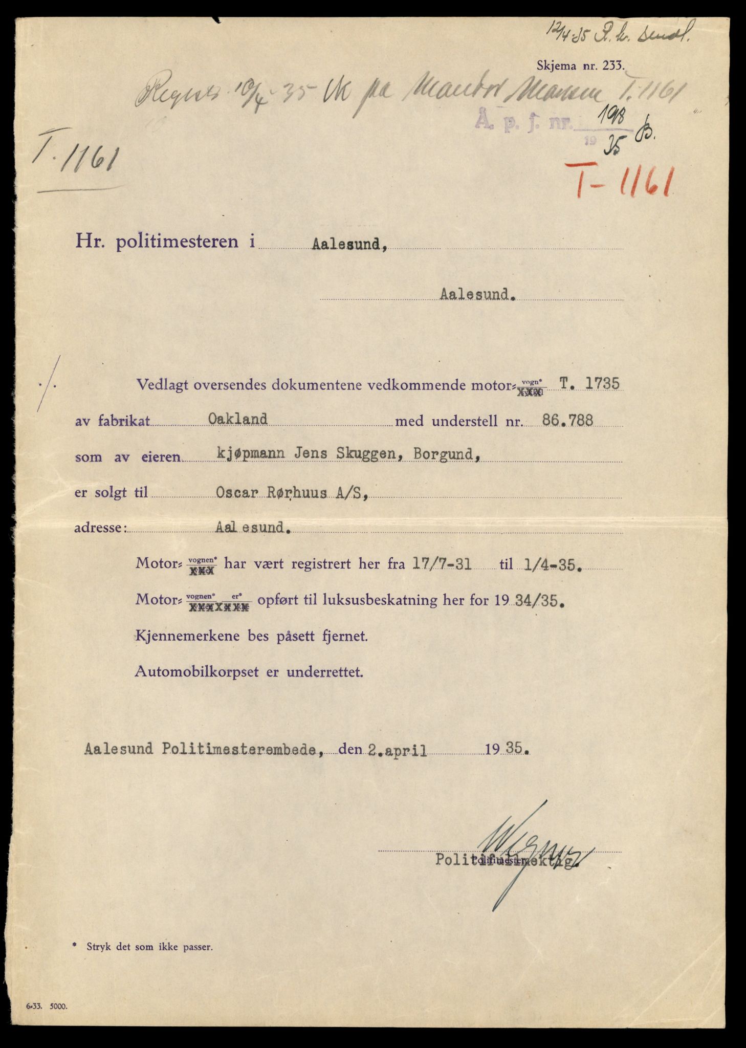 Møre og Romsdal vegkontor - Ålesund trafikkstasjon, AV/SAT-A-4099/F/Fe/L0034: Registreringskort for kjøretøy T 12500 - T 12652, 1927-1998, s. 2606